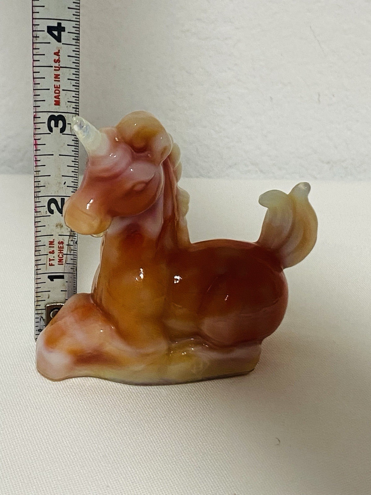 Boyd Glass “LUCKY The Unicorn” #17 Indian Orange Slag Vintage 11/8/1985