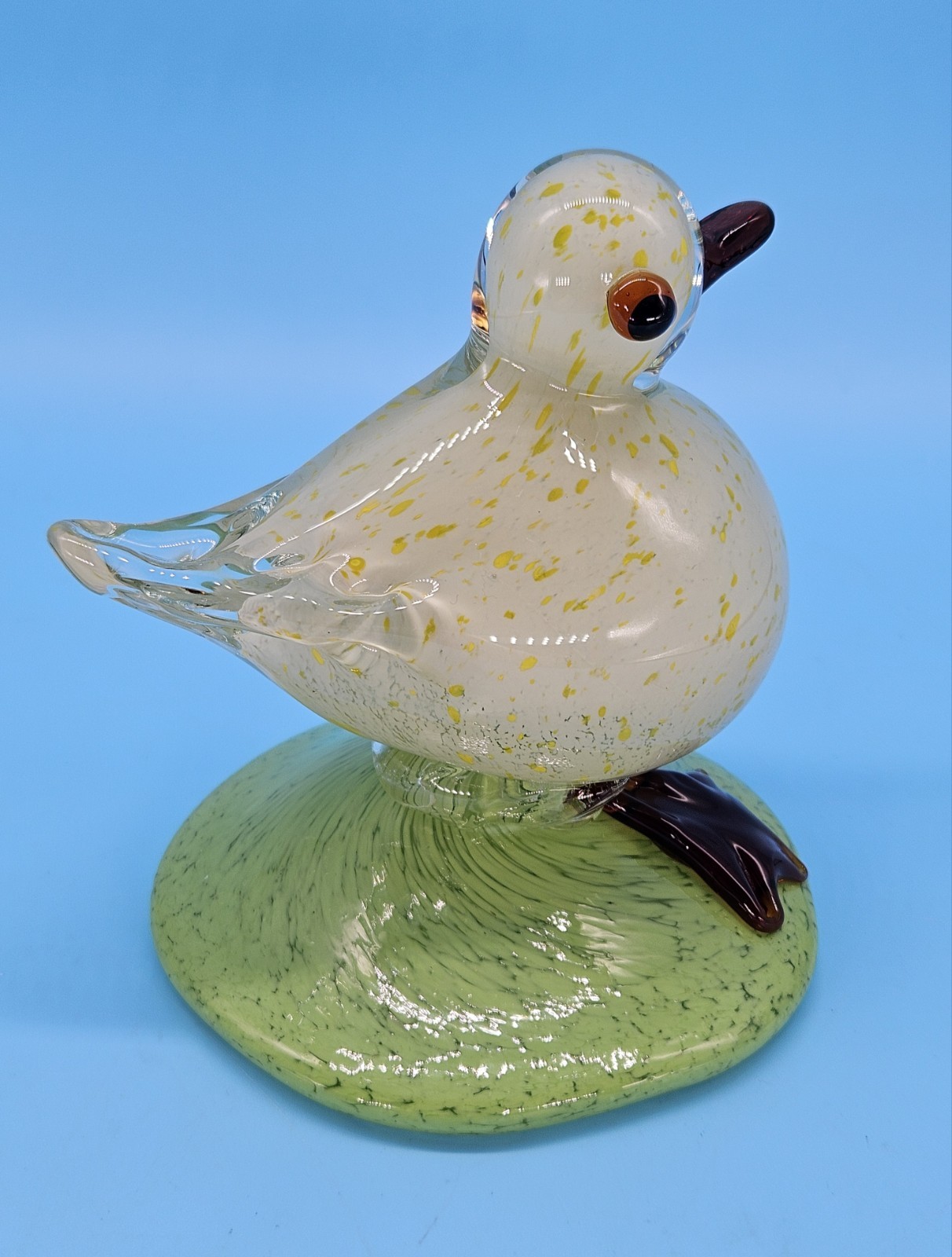 Art Glass Bird Duckling Figurine Paperweight Granny Chic Cottage Core Kitschy