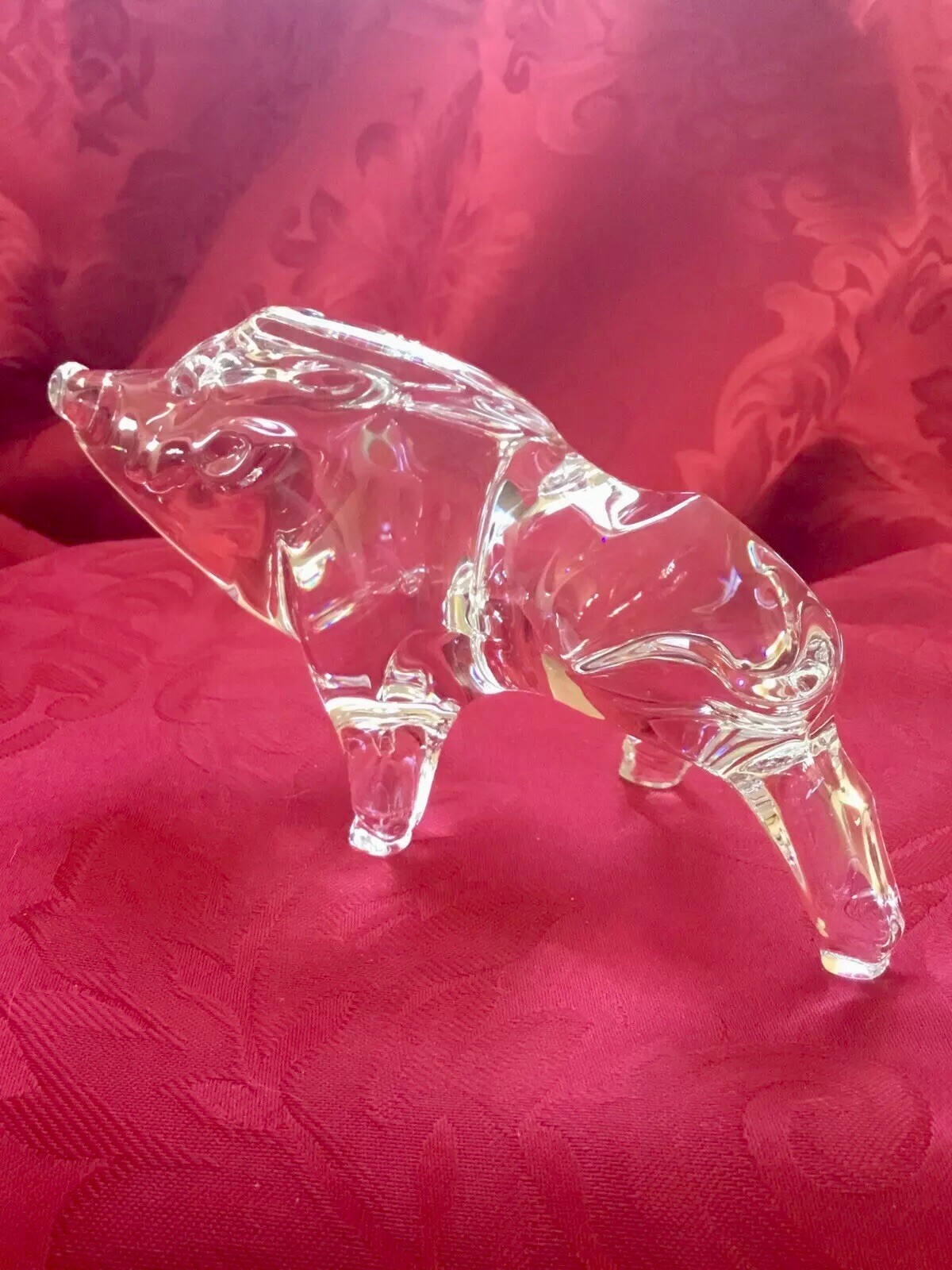 NEW FLAWLESS Stunning BACCARAT France Glass ZODIAC Crystal BOAR PIG HOG Figurine