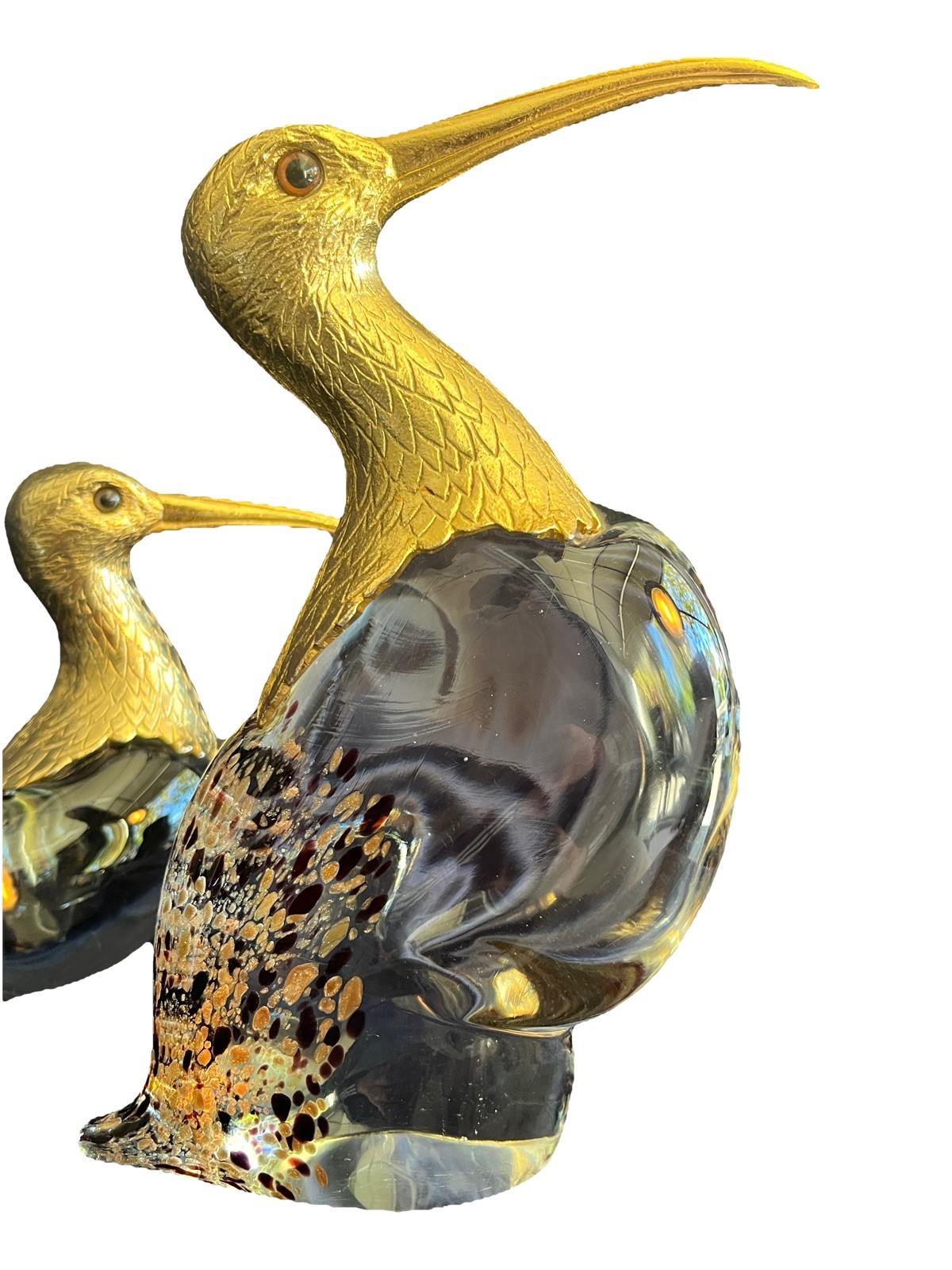 Vintage Made In Italy Murano Italian Glass Heron -Rare Excellent Condition