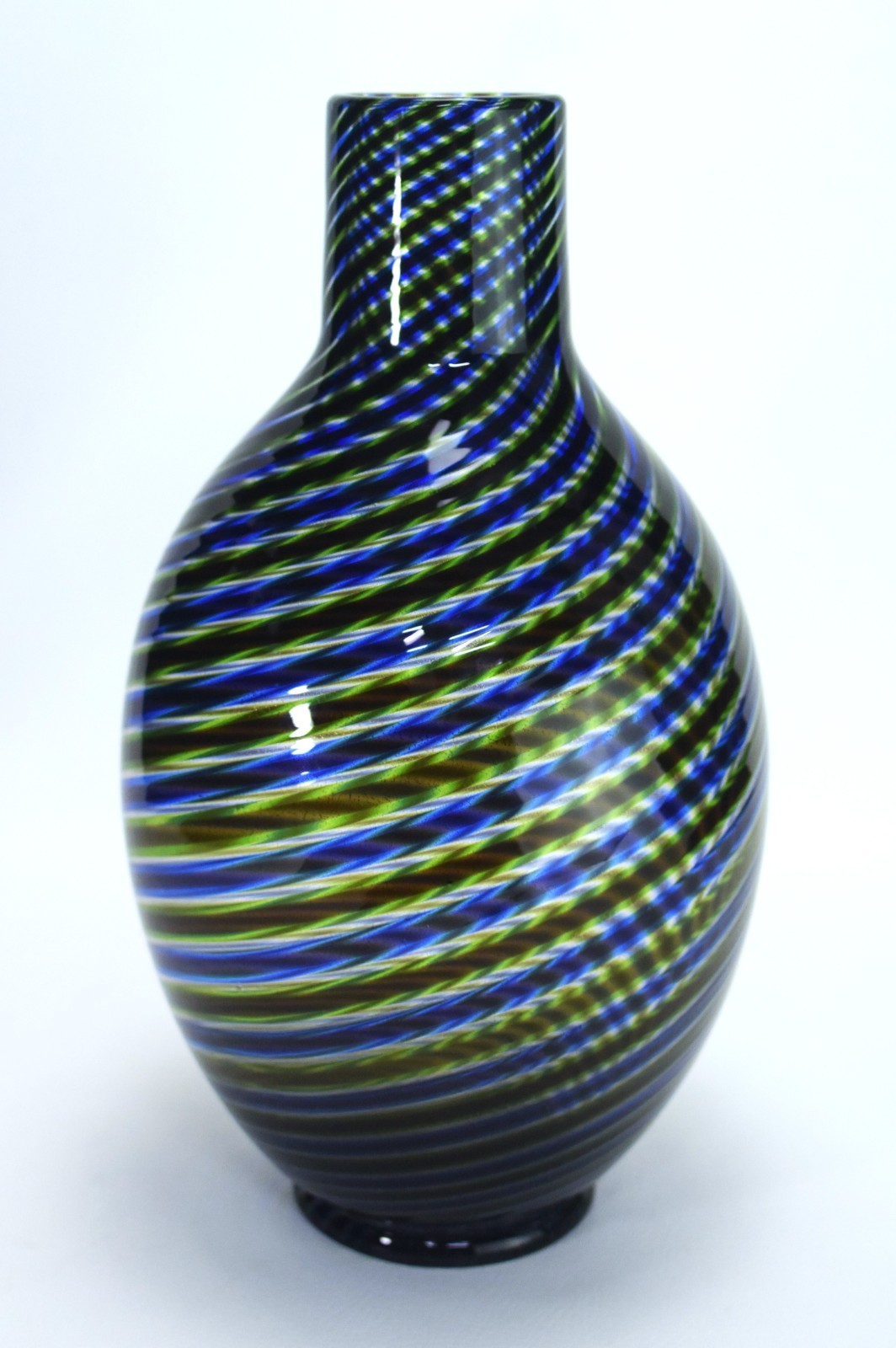 Vintage Barovier & Toso Spira Aurata Murano Glass Vase Signed