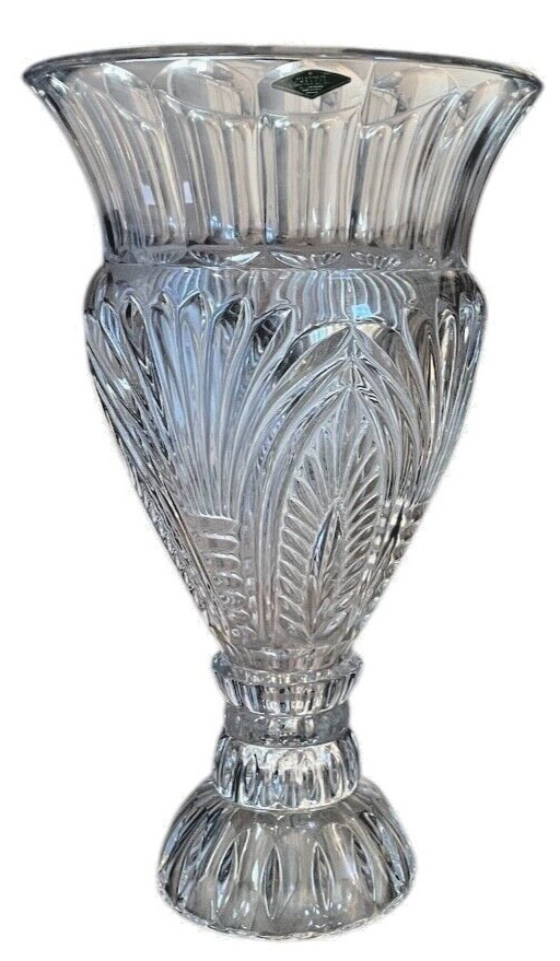 VTG SHANNON CRYSTAL Lrge 16″ 24% Crystal Vase Designs Of Ireland Made IN Czech