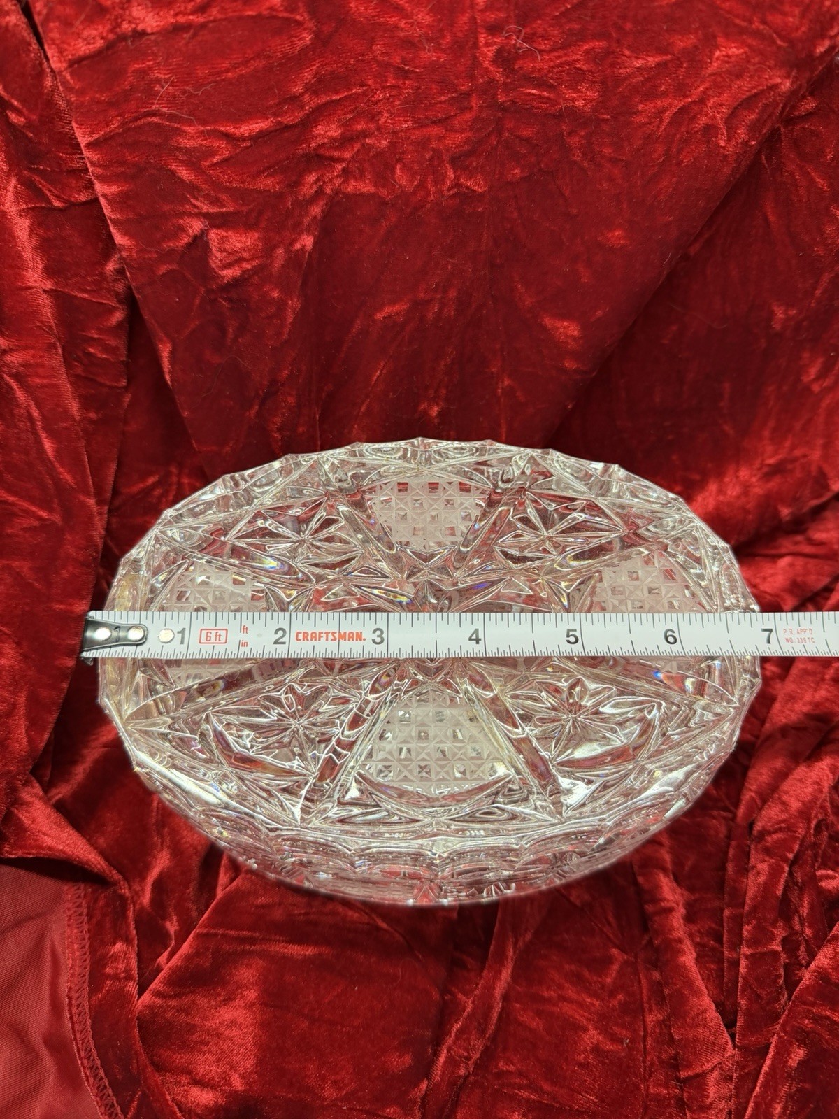 Bohemian Czech Oval Cut Lead Crystal Trinket Box Jewlery Vanity Box- Nice