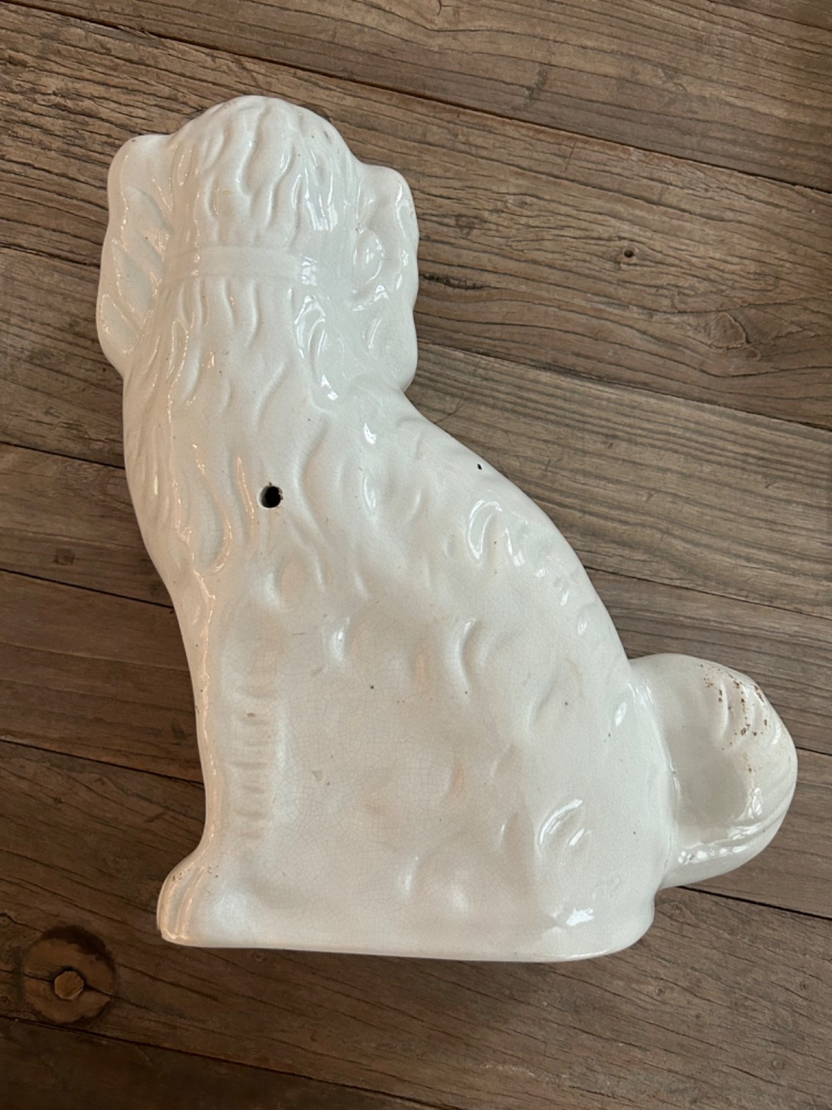 Authentic Antique Staffordshire Large Spaniel Dog Pair – 12″