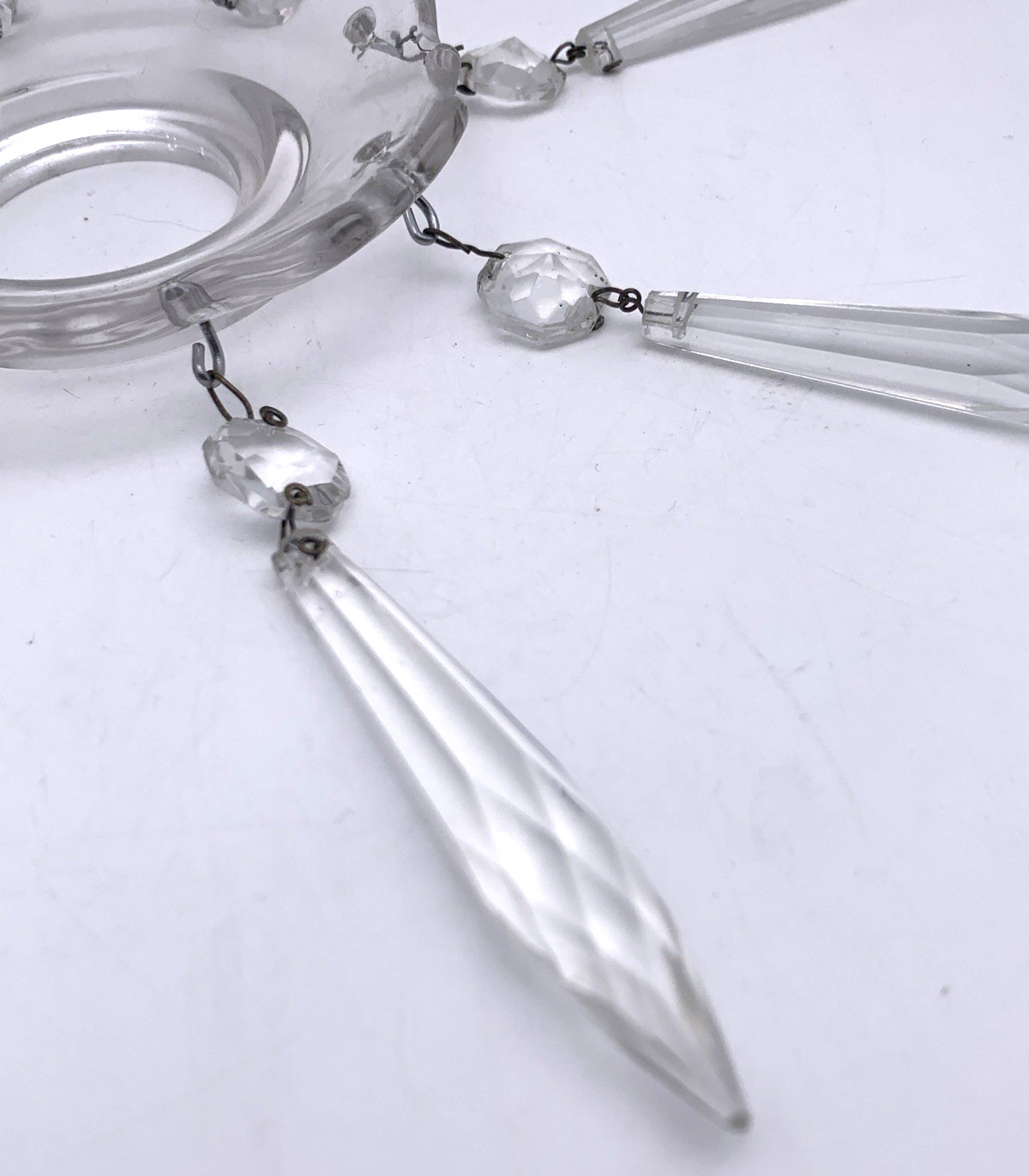 Cambridge 1573 Arm for Candelabra with 3 Bobeche & 24 Crystal Prisms
