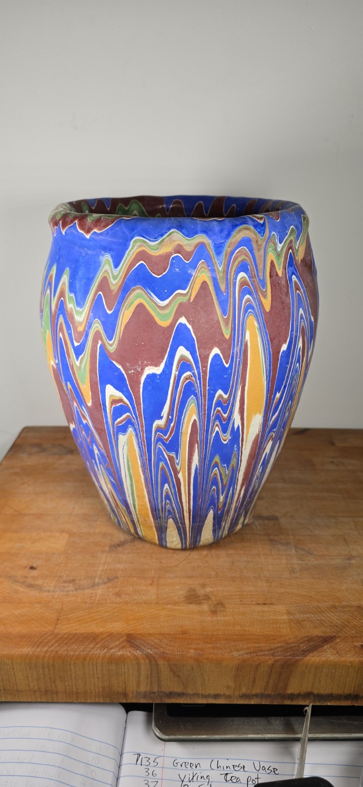 Vintage Ozark Roadside Pottery Stoneware Drip Vase 9.5 Inch Planter