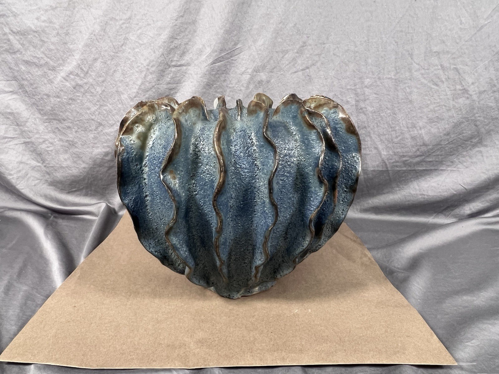 Des Pots Blue Glaze Vintage Netherlands Pottery Coral Style Planter Stonewear