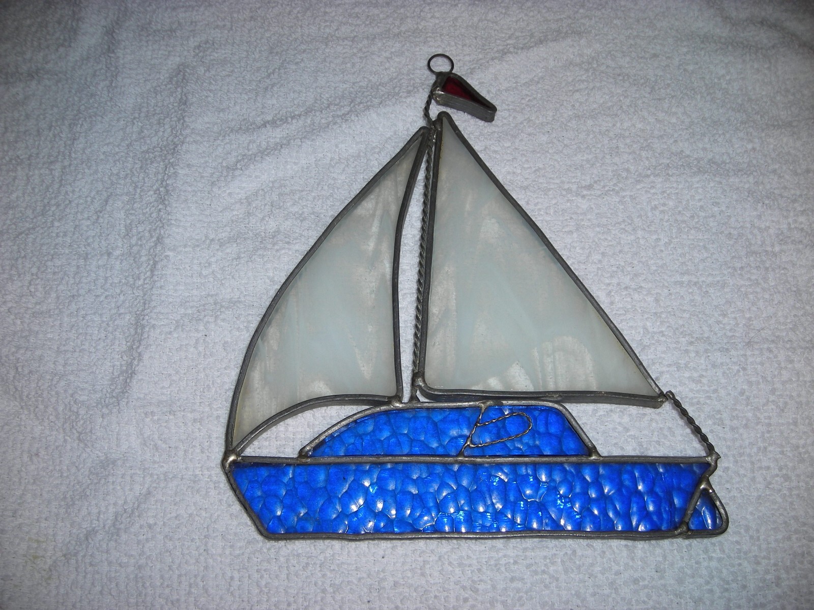 Stained Glass Sailboat – 6 1/2 x 7 1/2 inches