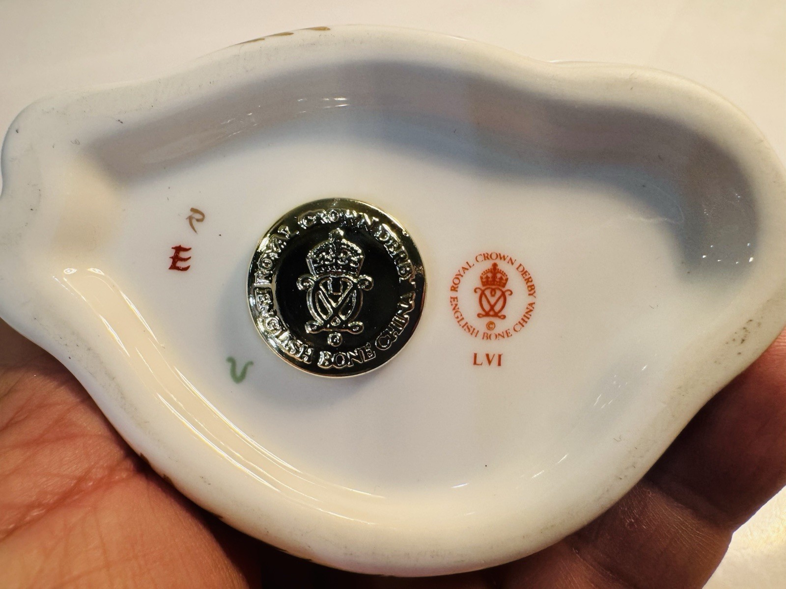 Royal Crown Derby Bone China King Charles Spaniel Dog Gold Stopper Perfect!
