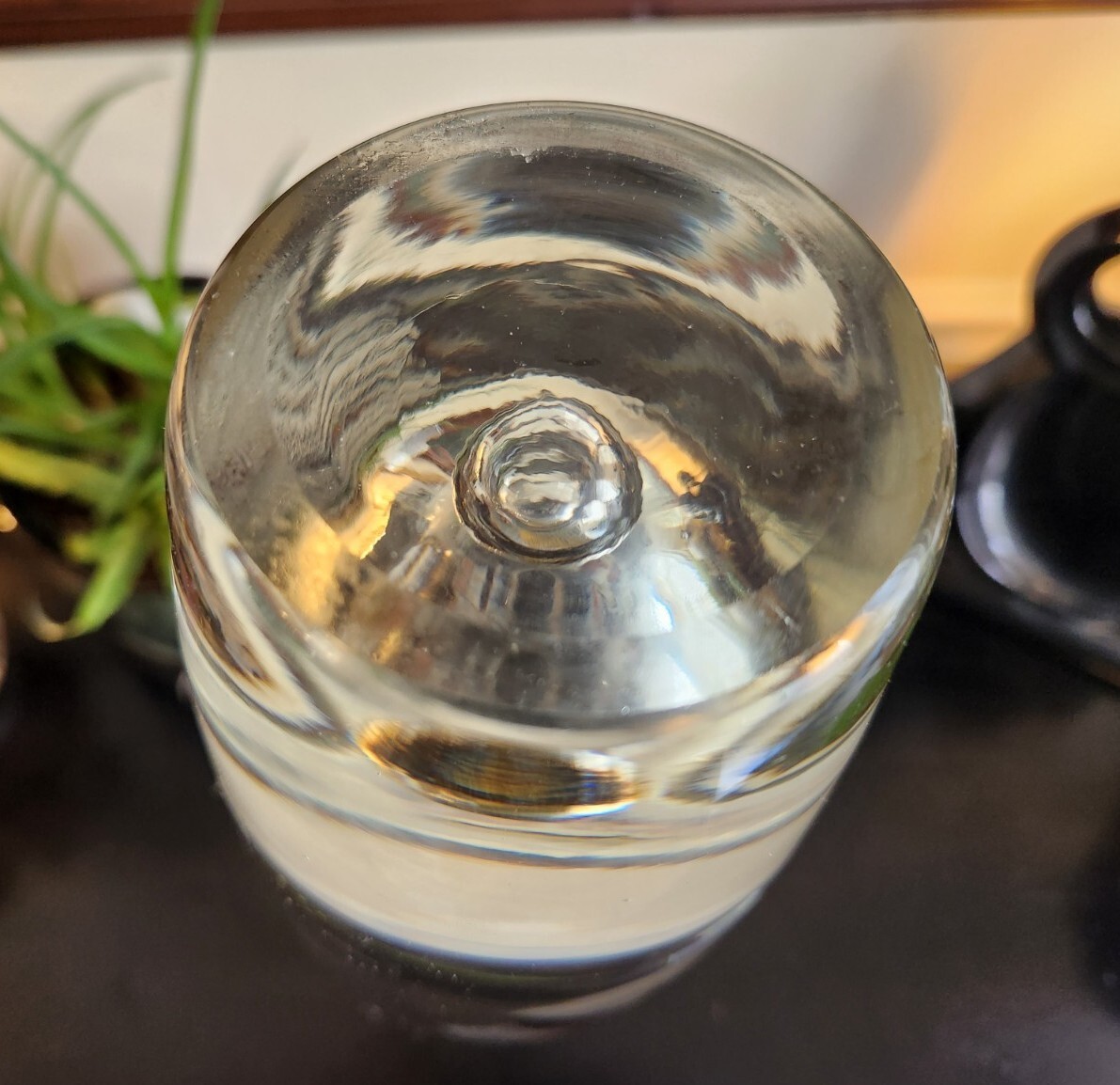 16″ Tall KOI Glass Vase / Controlled Bubble Bottom / Clear EUC / 4 lbs