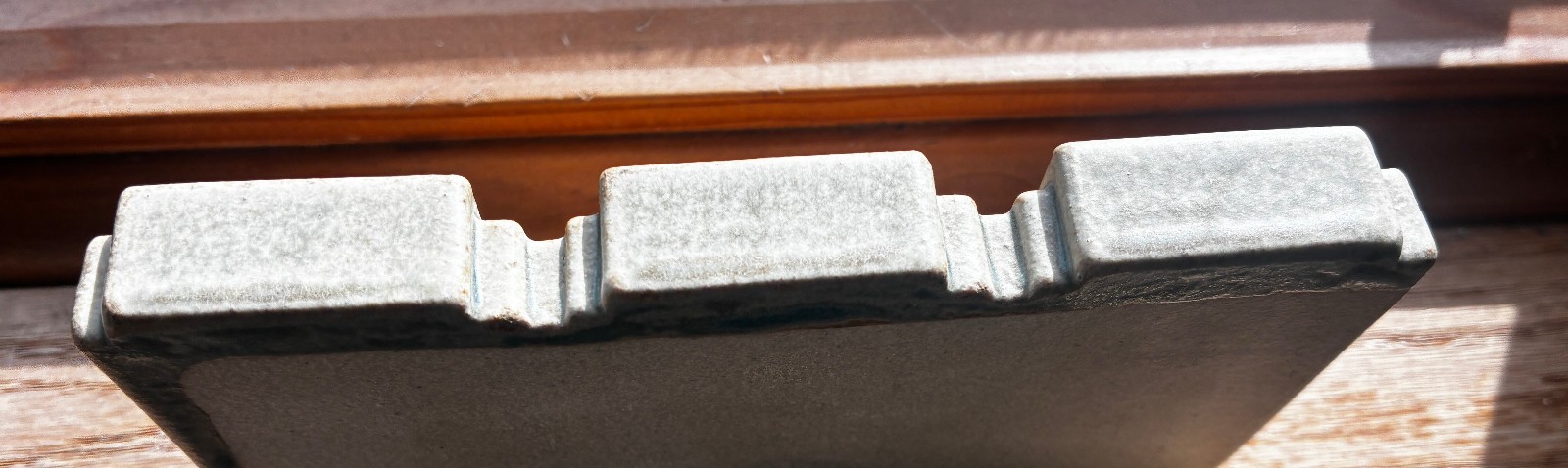 Motawi Tileworks Frank Lloyd Wright STORER Triplet SCULPTED Edge Tile 3″x6″