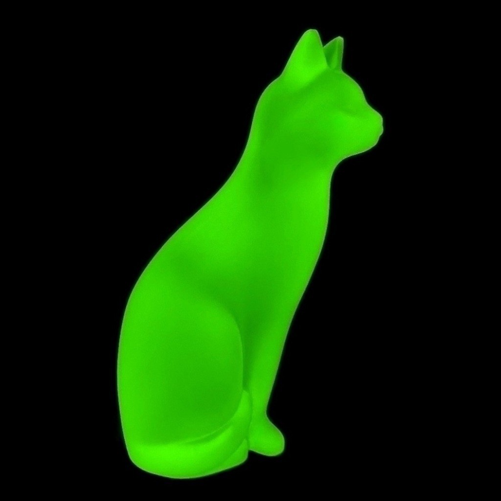 Art Deco Green Uranium Glass ‘ Cat ‘ Collectible Figurine 1930’ H. Hoffmann