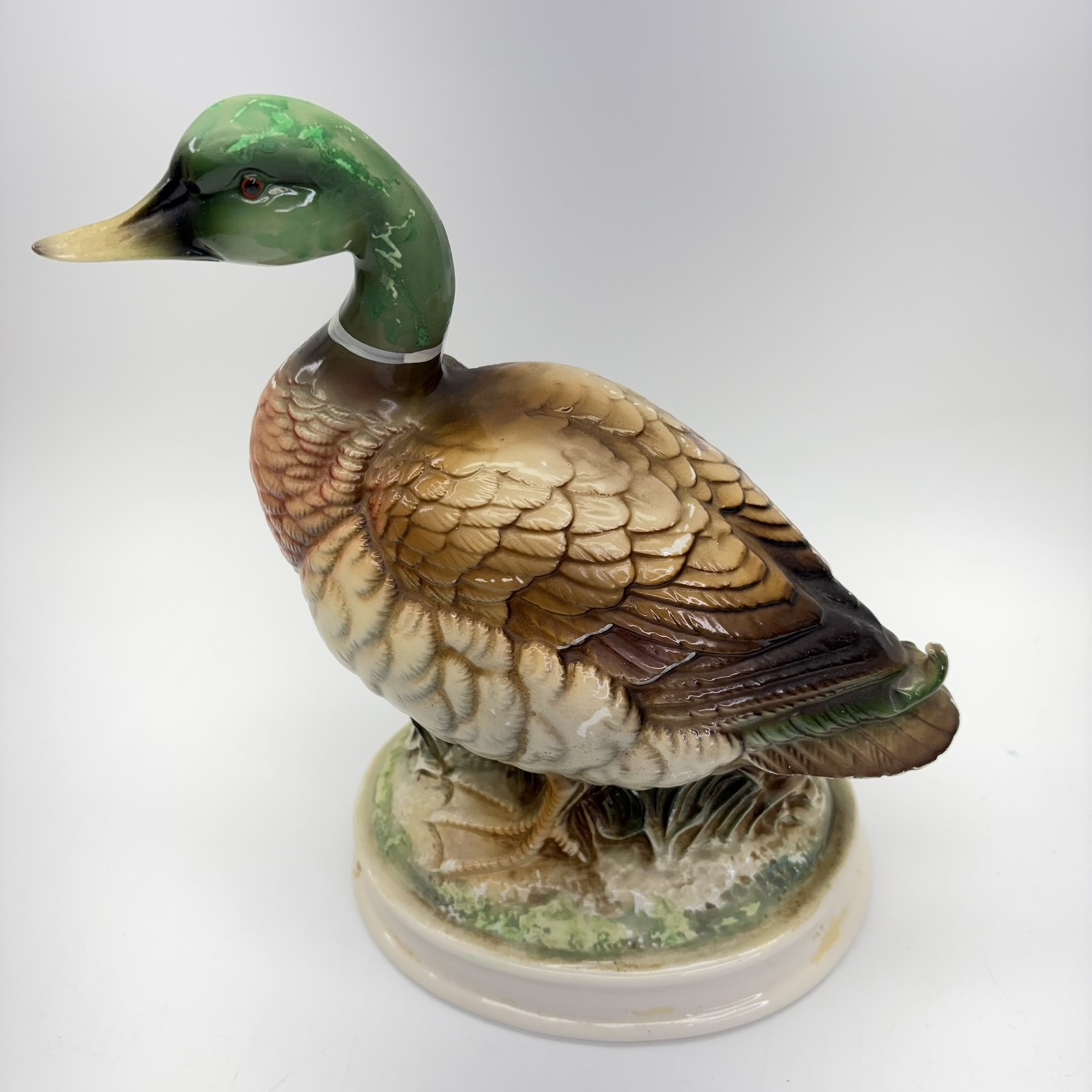 Vintage Ceramic Duck Figurines Pair Mallard Drake Hen Decorative Pottery Set
