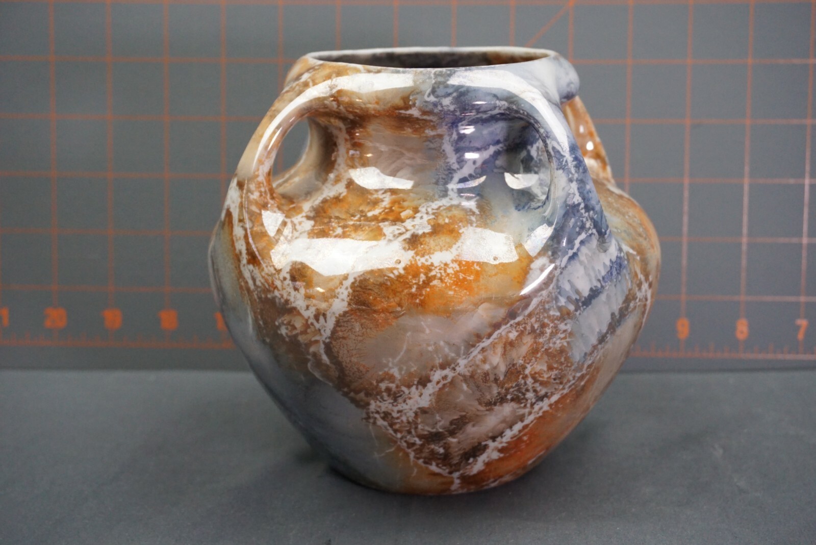 Vintage Arabia Finland Art Deco Four Handled Luster Glazed Vase AAA 168