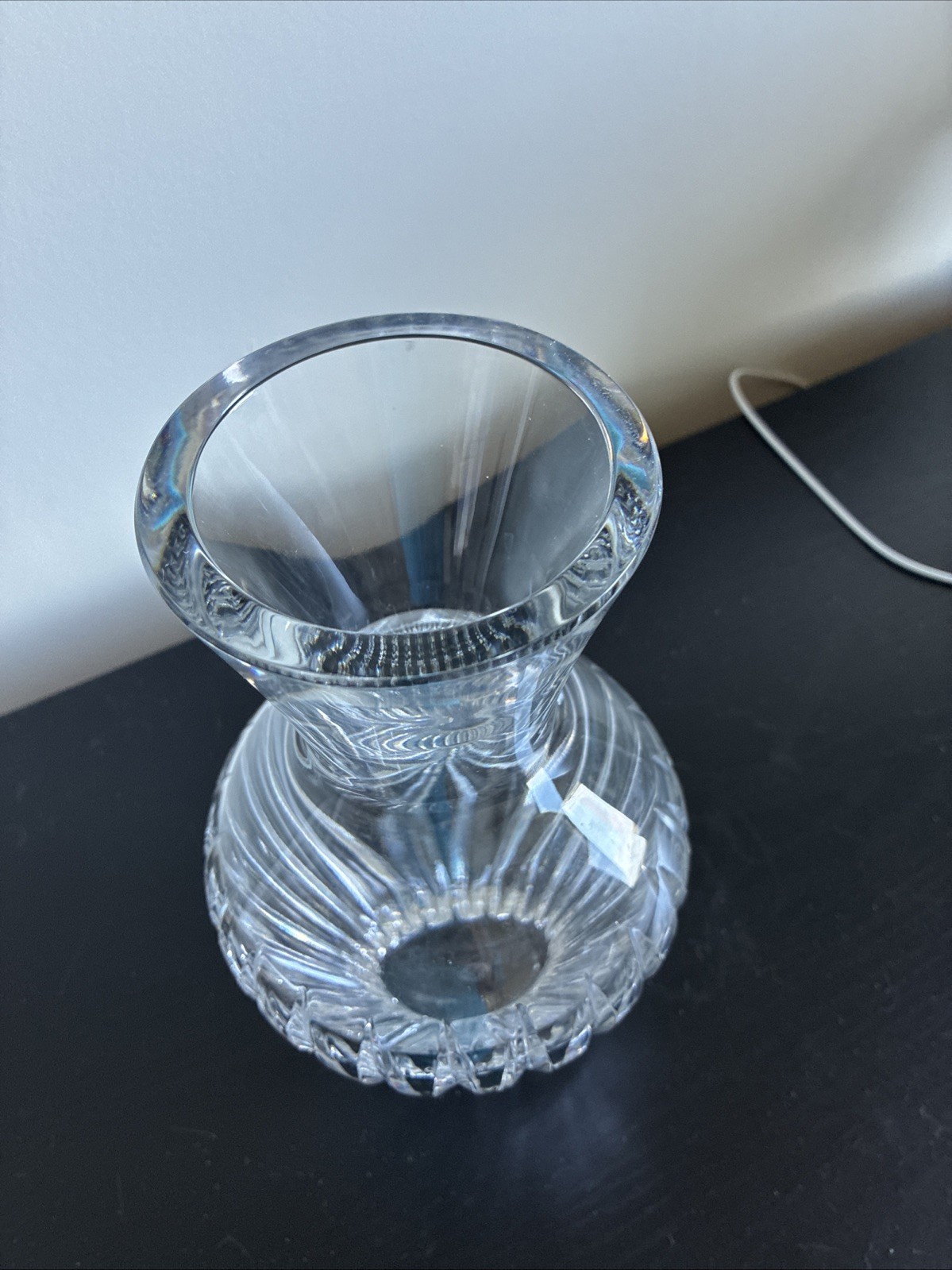 Signed Baccarat Genevieve Crystal Vase 10” France Heavy Art Glass 5 Lbs
