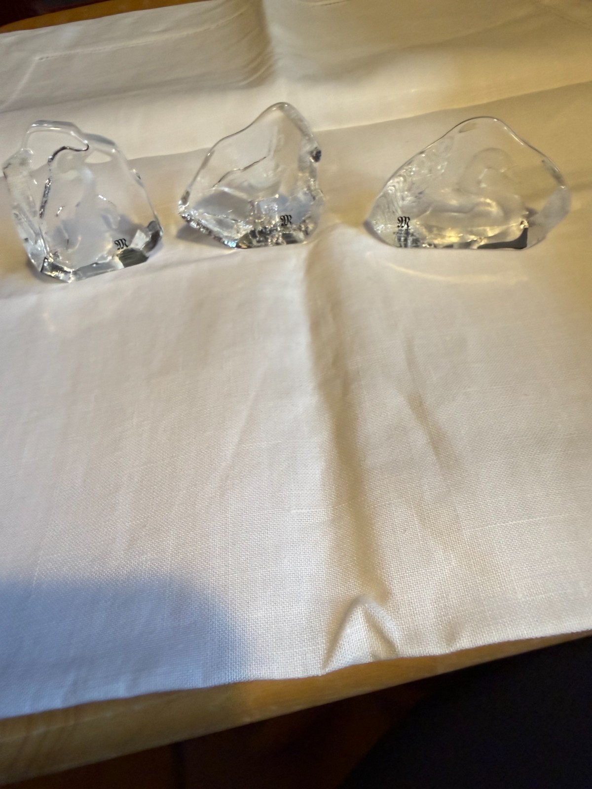 Mats Jonasson 3 SIGNED SCULPTURES FULL LEAD CRYSTAL Sweden SWAN,PENGUIN,BIRD