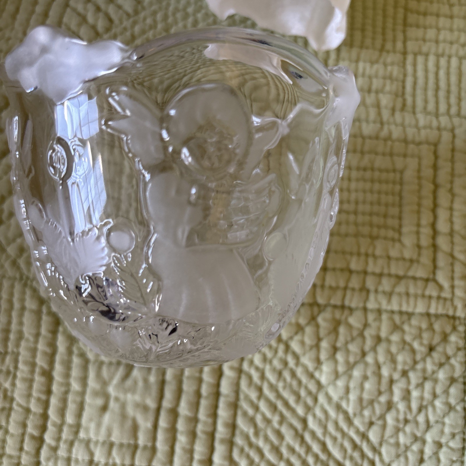 MIKASA Crystal Holiday Lights 3.25″ Frosted Angel Votive Candle Holder & Candle