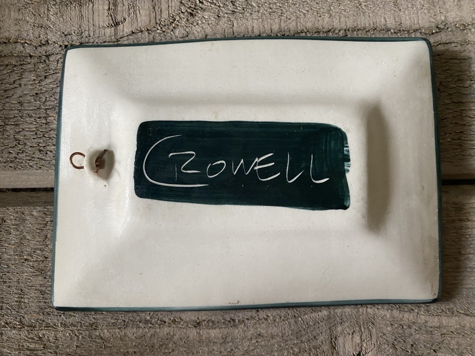 Victoria Crowell Signed Pottery Trinket Dish or Wall Art 4” X 6”