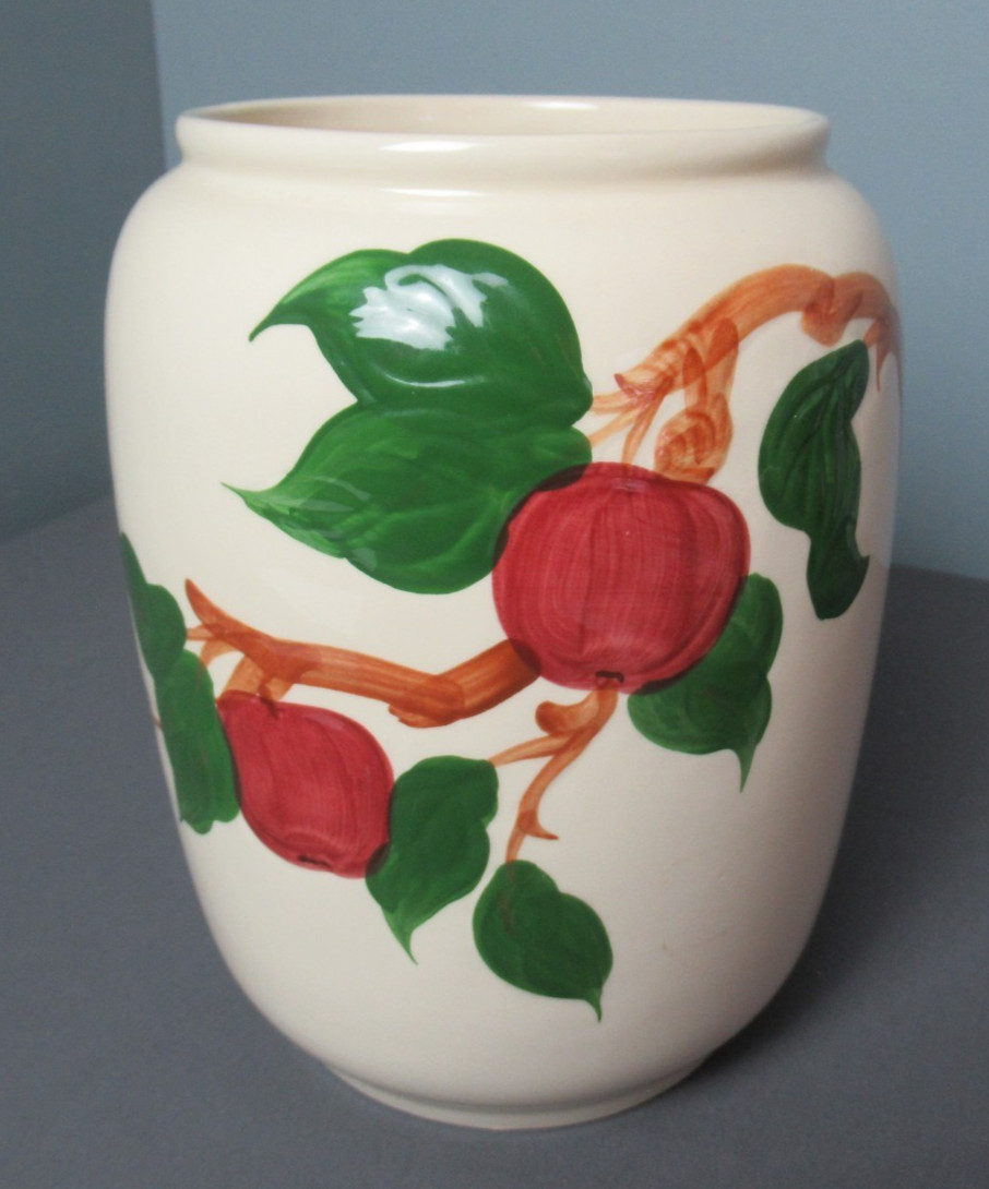 Franciscan Ware Vintage Large Jar Vase Utensil Holder – Apple – Calif USA c6 pp