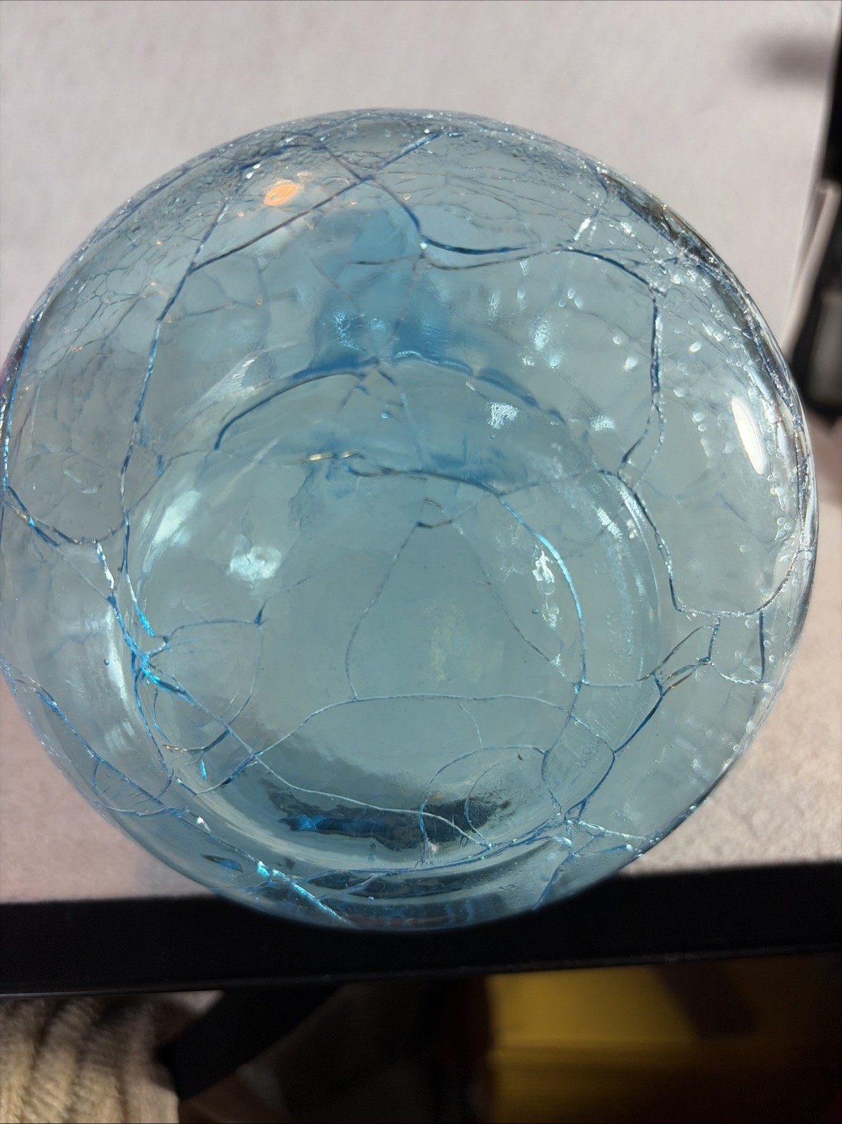 Slim Neck Bud Vase Sky Blue Crackle Glass By Blenko Glass