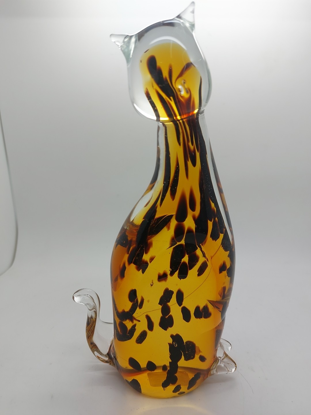 Vintage Fifth Avenue Crystal LTD. Murano Style Art Glass Cat Sculpture