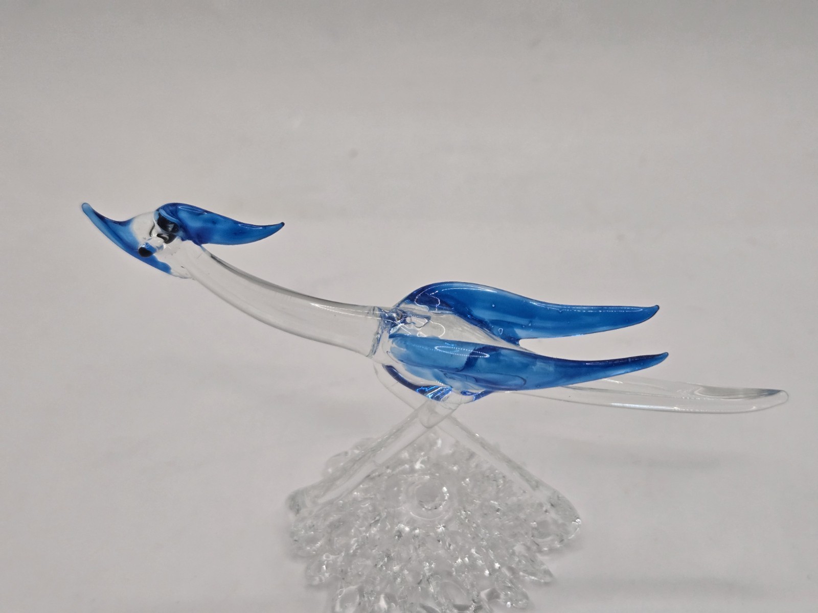 Silvestri Blown Spun Glass ROAD RUNNER Blue Wings Figurine Ornament