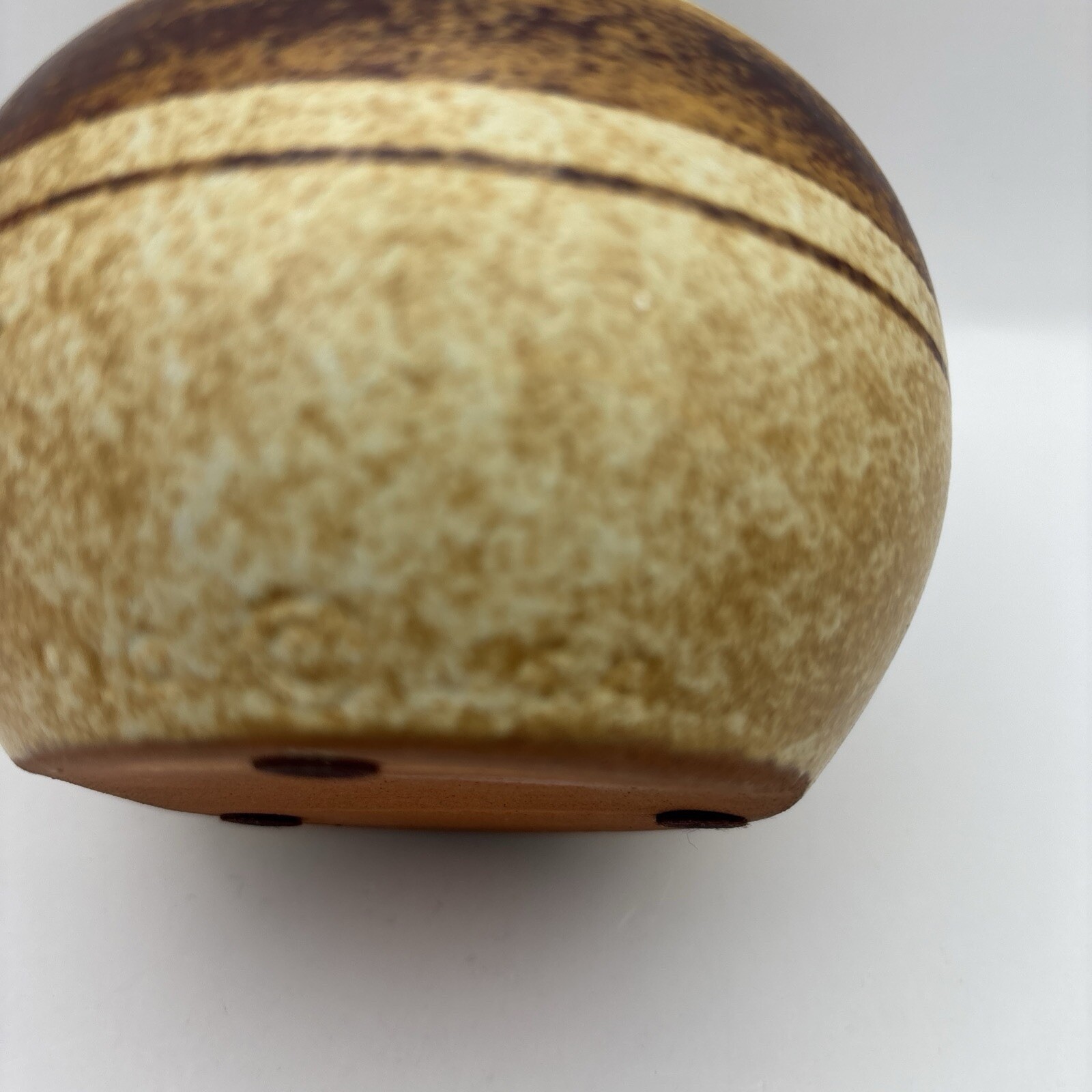 Vintage Pottery Craft USA Brown Tan Striped Vase~5 Inch