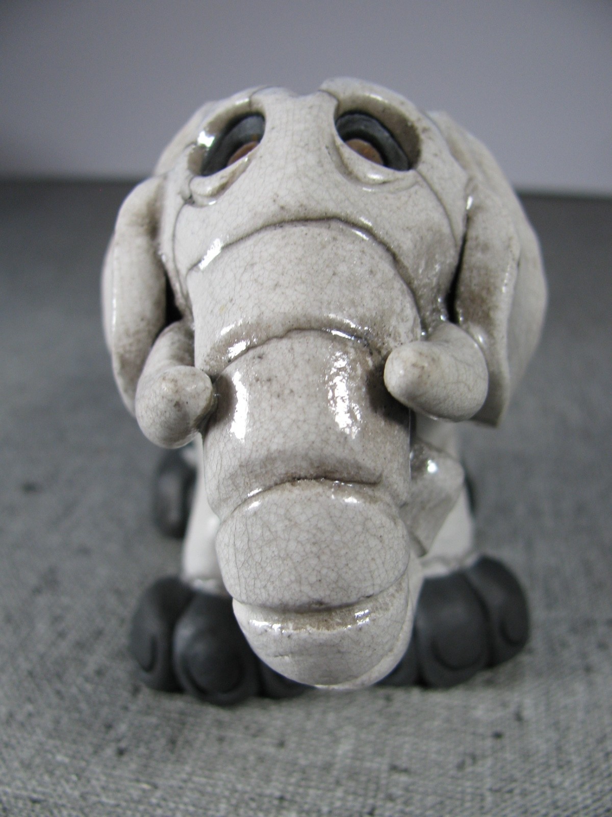 Raku Art Pottery Elephant 5 Note Musical Instrument Flute Whistle Figurine
