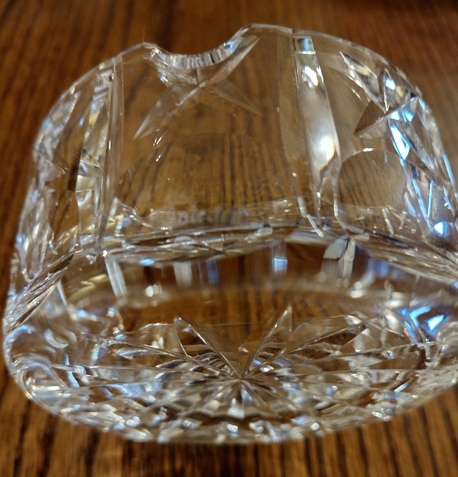 Vintage Waterford Lead Crystal Ashtray Cut Star Design Ireland 3 3/8″ Glass