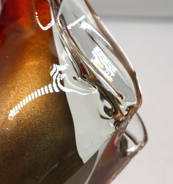 VTG Murano art Glass Two Hump Camel Sculpture Clear Amber Gold red READ
