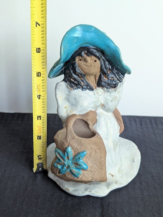 Helen Slater Metlox Folk Art Pottery Poppytrail Poppet Colleen Girl w/Coiled Hai
