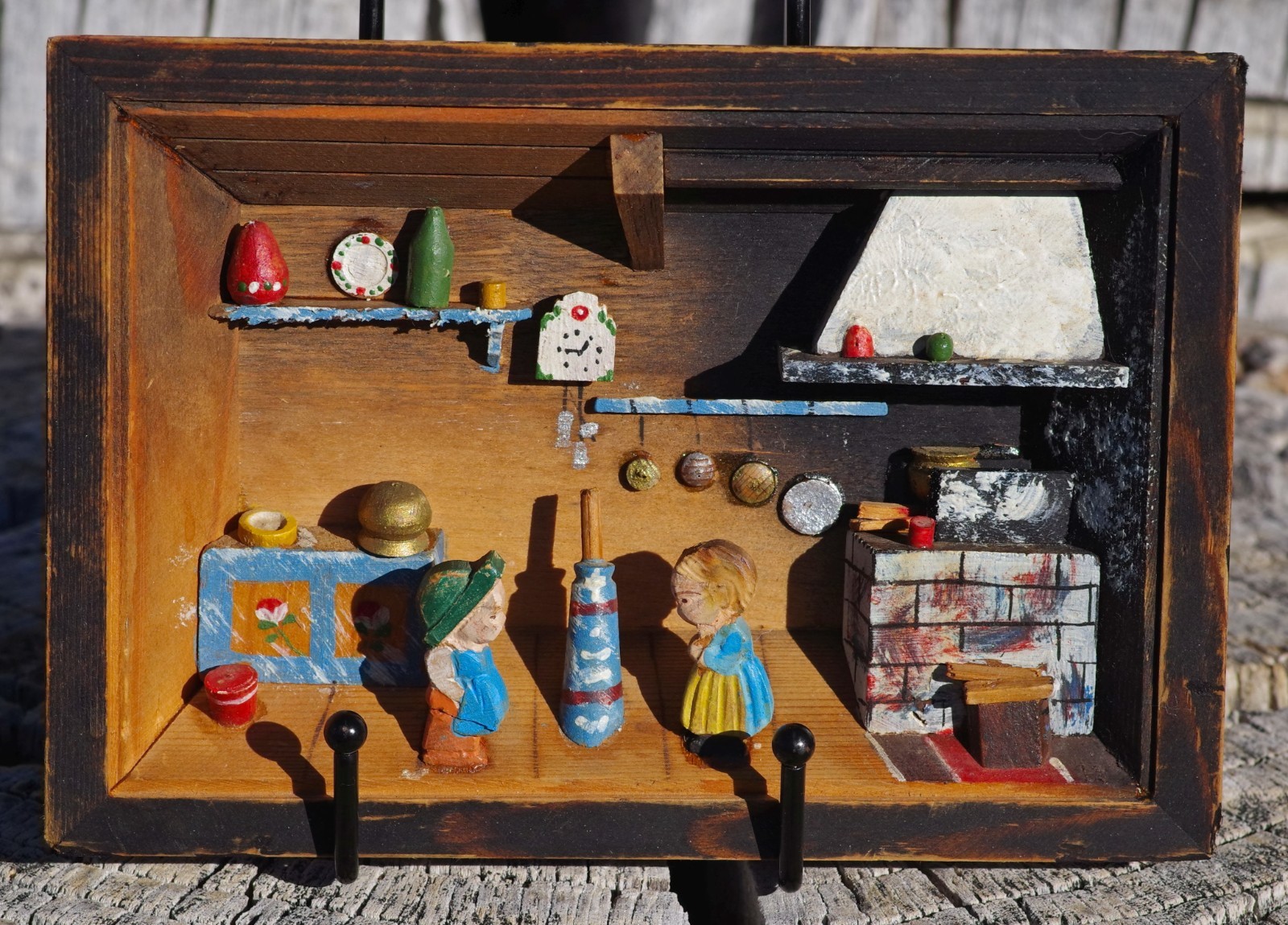 VINTAGE Alpine Chalet 3D Diorama Folk Art Decor Made in Italy 1950’s RARE FIND!