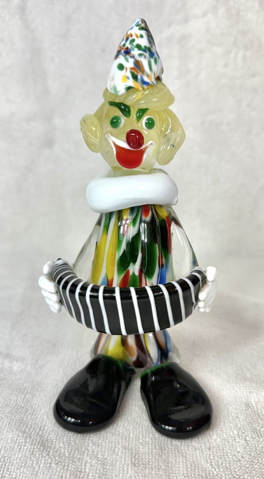 Venetian JI Co Venezia Art Glass Clown 7.5” Hand Blown Italy EUC