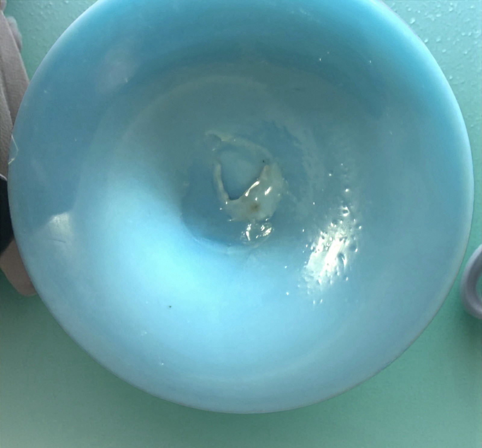 Antique Bohemian Lilac Turquoise Cased Ruffled Blown Glass Vase 5.25 x 3.75” EUC