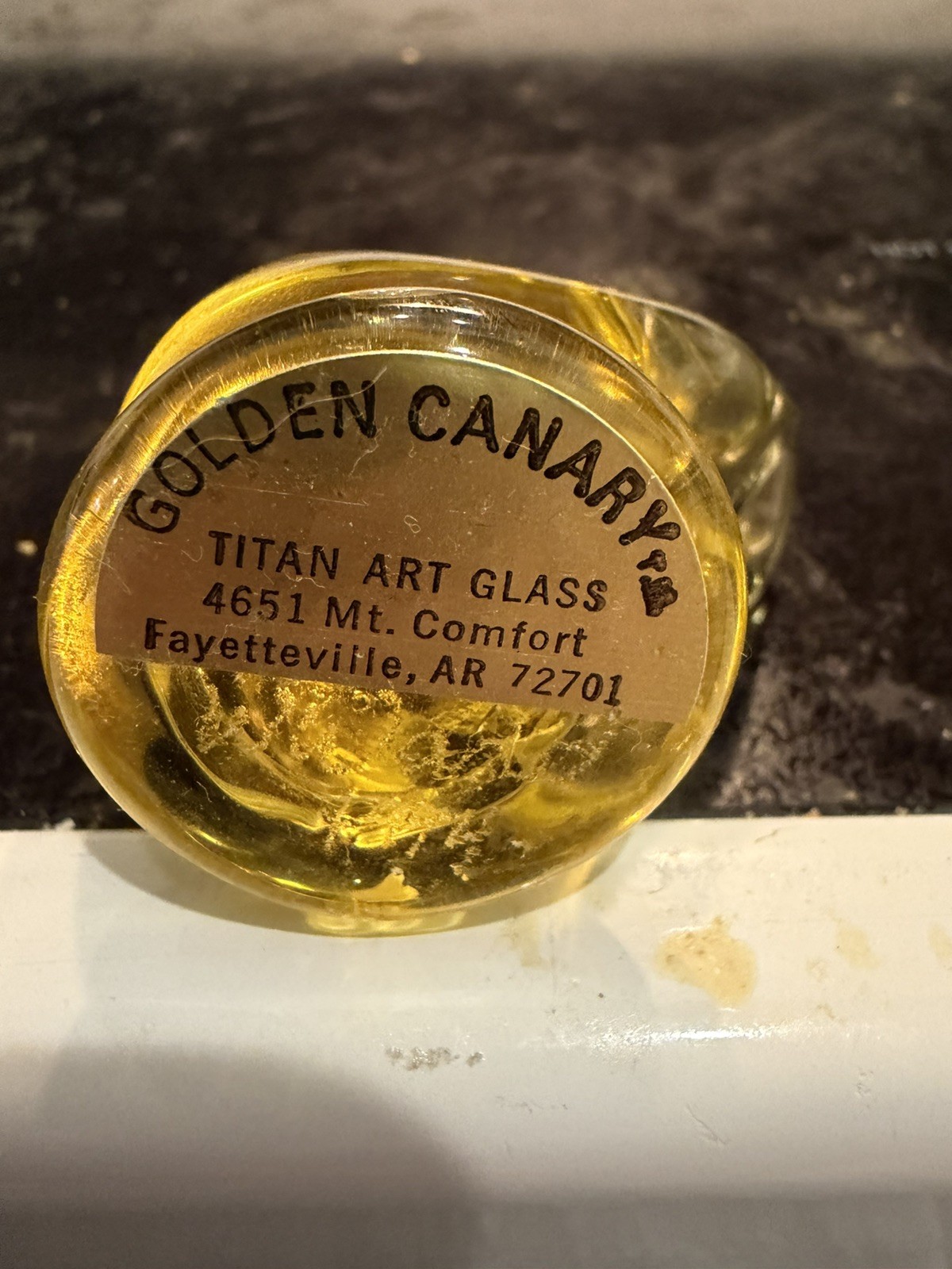 1 Titan Art Glass Golden Canary Signed by W Ward Dated 1994 PERFECT Condition