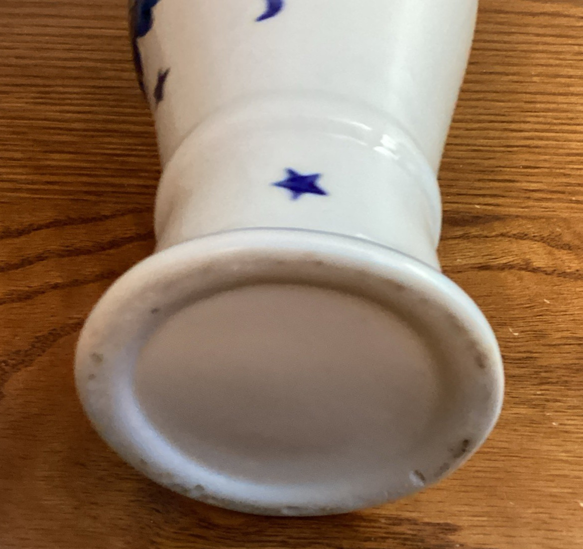 Moon Face Celestial Rare Unique Ceramic Vase Whimsy Abstract Art Stars 8” Tall