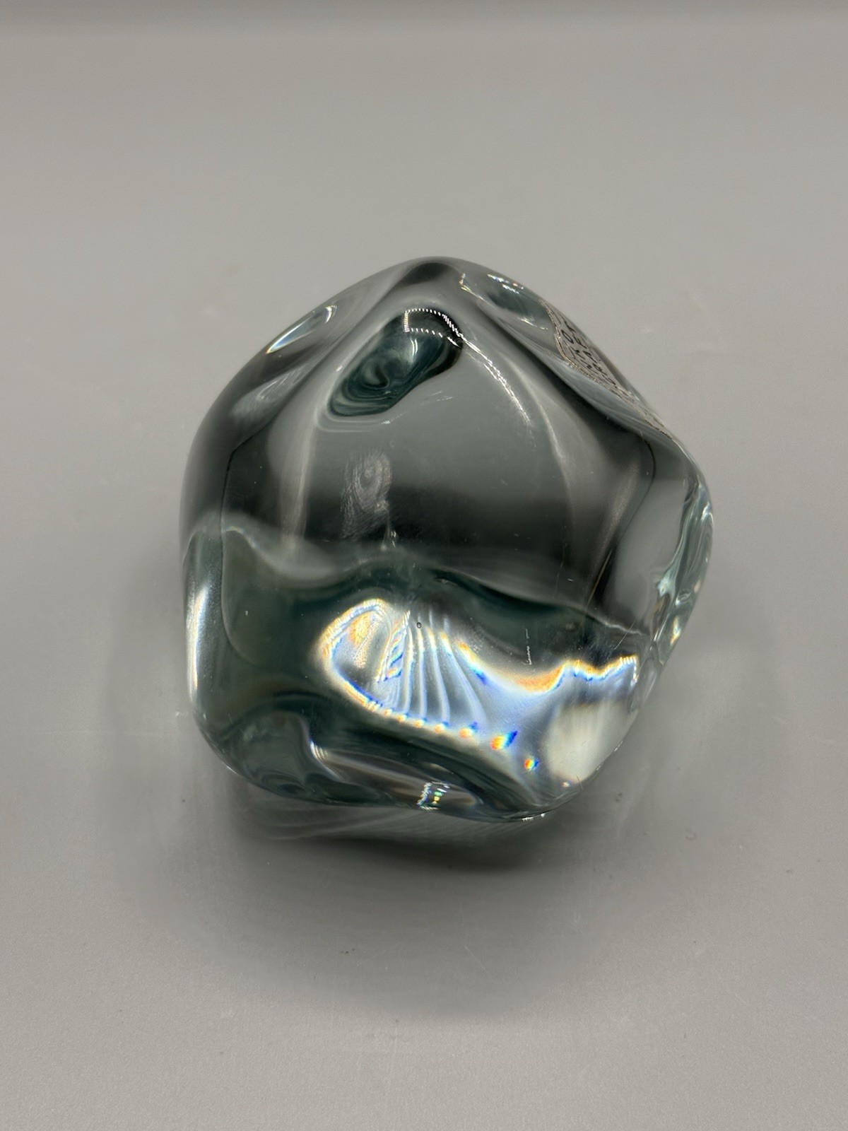 Blenko Glass Crystal 725b Paperweight With Sticker