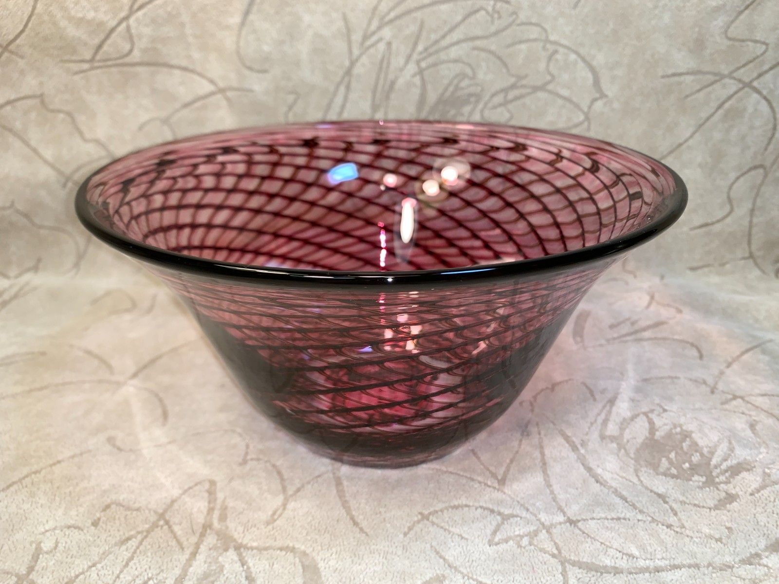 1992 Lalique Red Bowl Tornado
