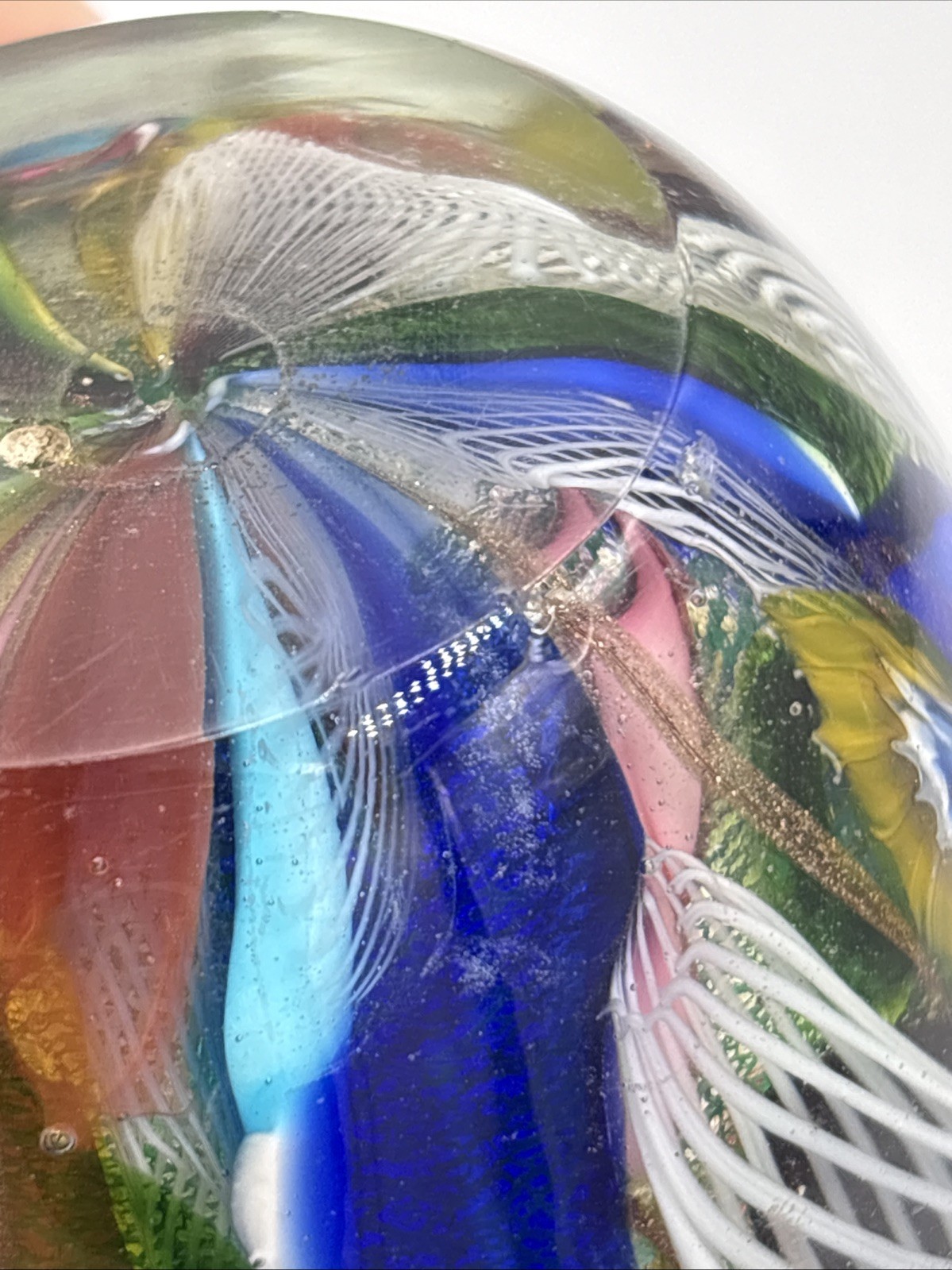 Murano Glass Small Vase “Tutti Frutti” Dino Martens 3-1/4” T. Triangular As Is