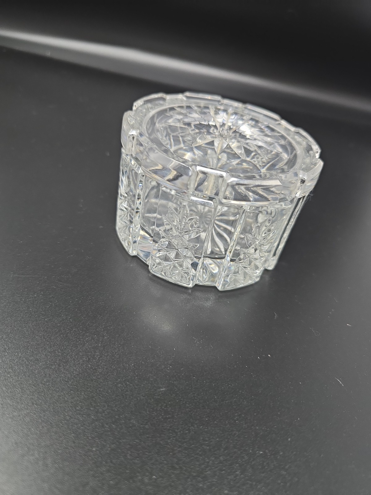 Waterford Crystal Round Lidded Trinket Box 3 1/2in