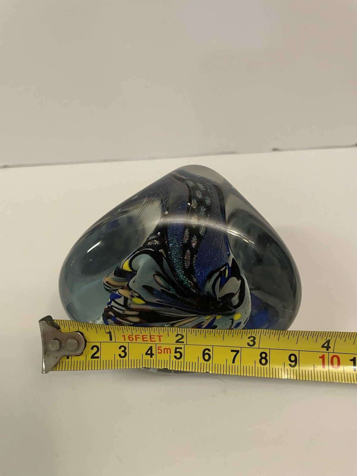 Vintage Art Glass Sculpture Signed Paperweight Undated