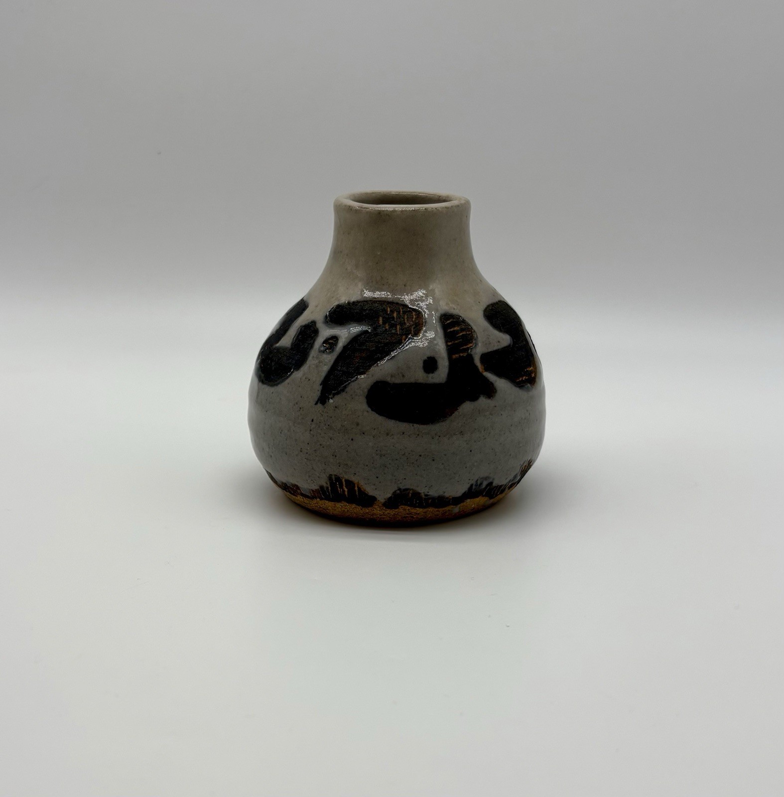 Vintage CANTON Potters Guild Bottleneck Vase Artist Signed HR Art Institute