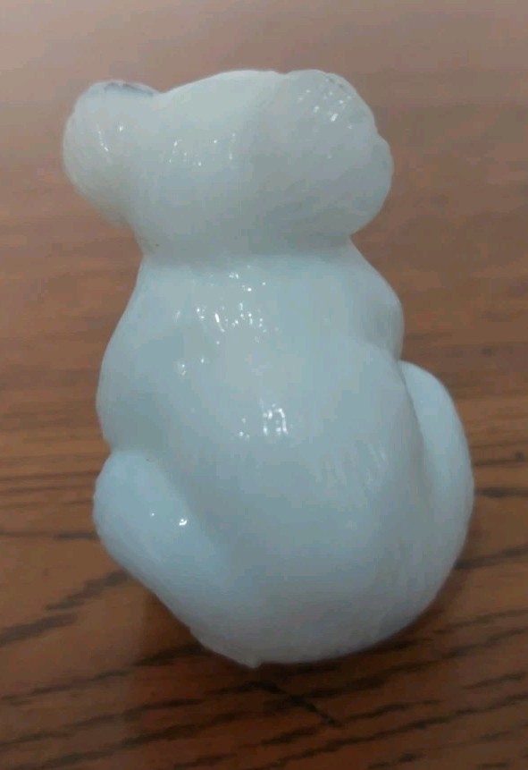 Vtg Boyd’s Crystal Art Glass Milk White HAZEL the KOALA Bear Marked EC UV Glow