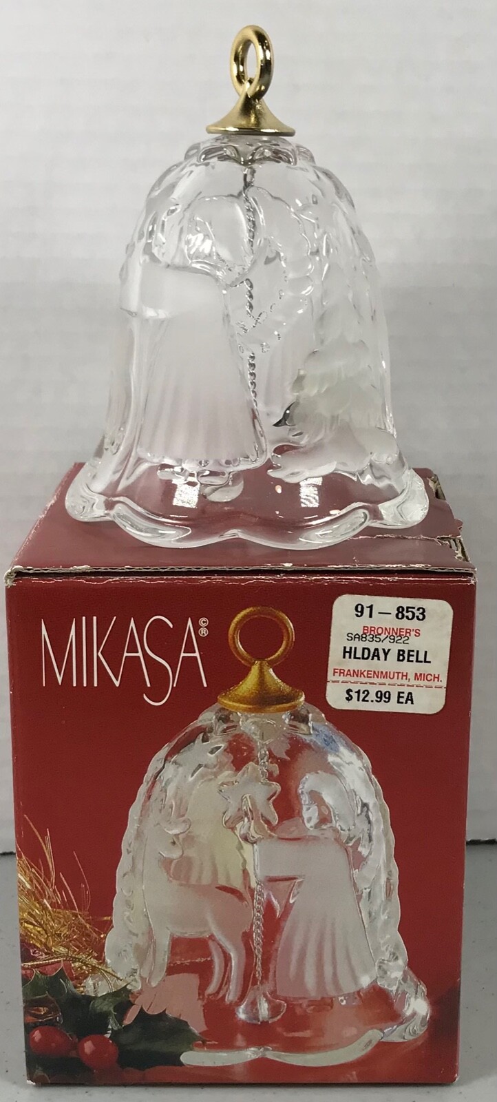 VINTAGE Collectable Mikasa “Holiday Lights” Lead Crystal Christmas Bell