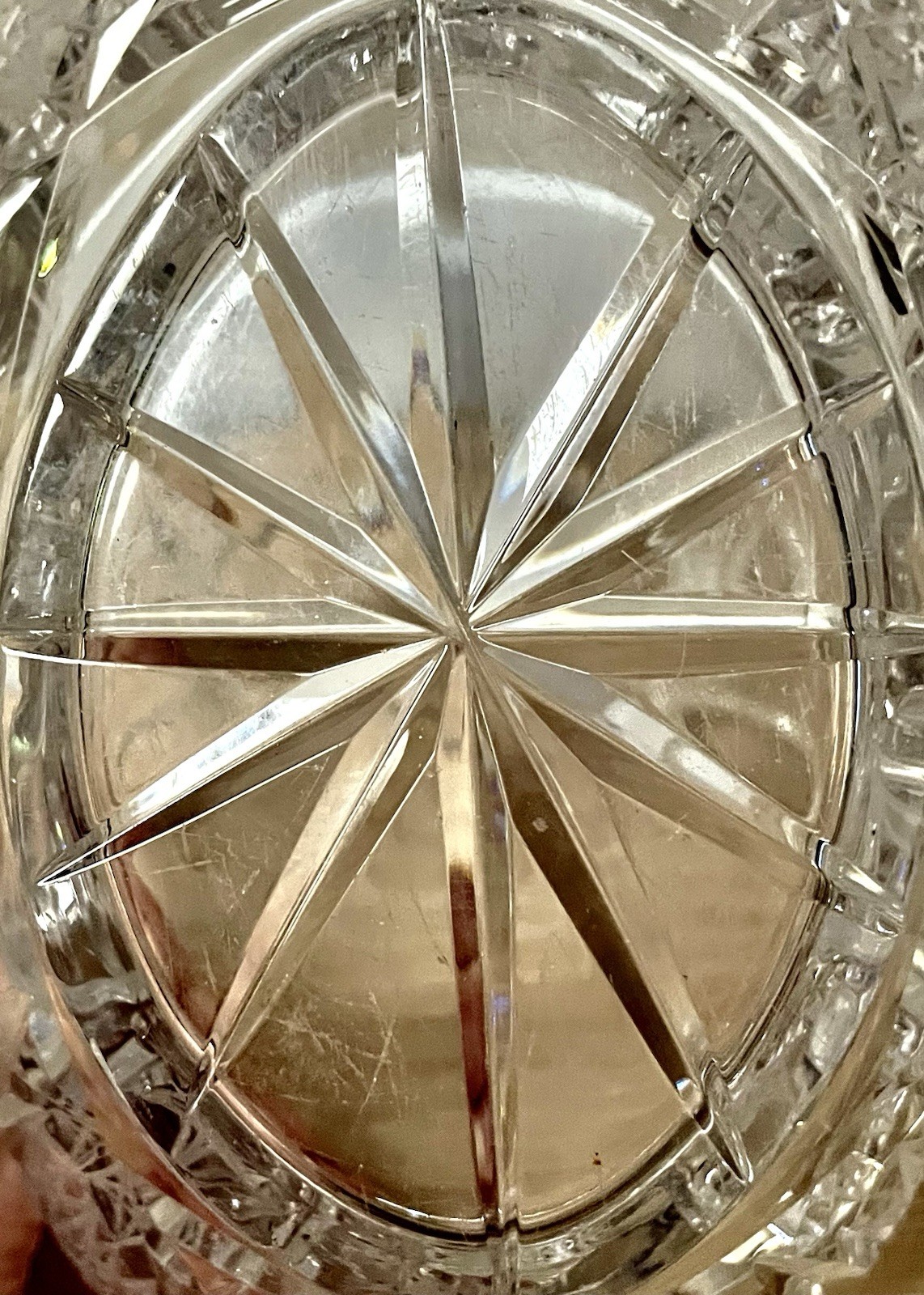 Vintage Eleanor Cut Lead Crystal Basket Fruit Bowl Centerpiece
