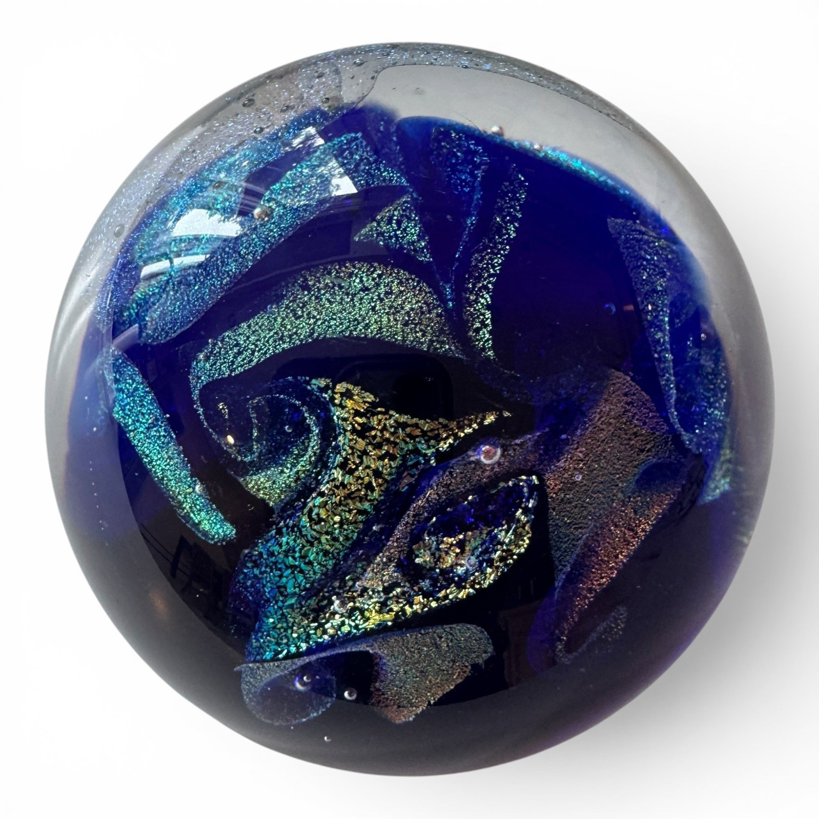 3” Glass Eye Studio # 20 Northern Lights Glass Paperweight