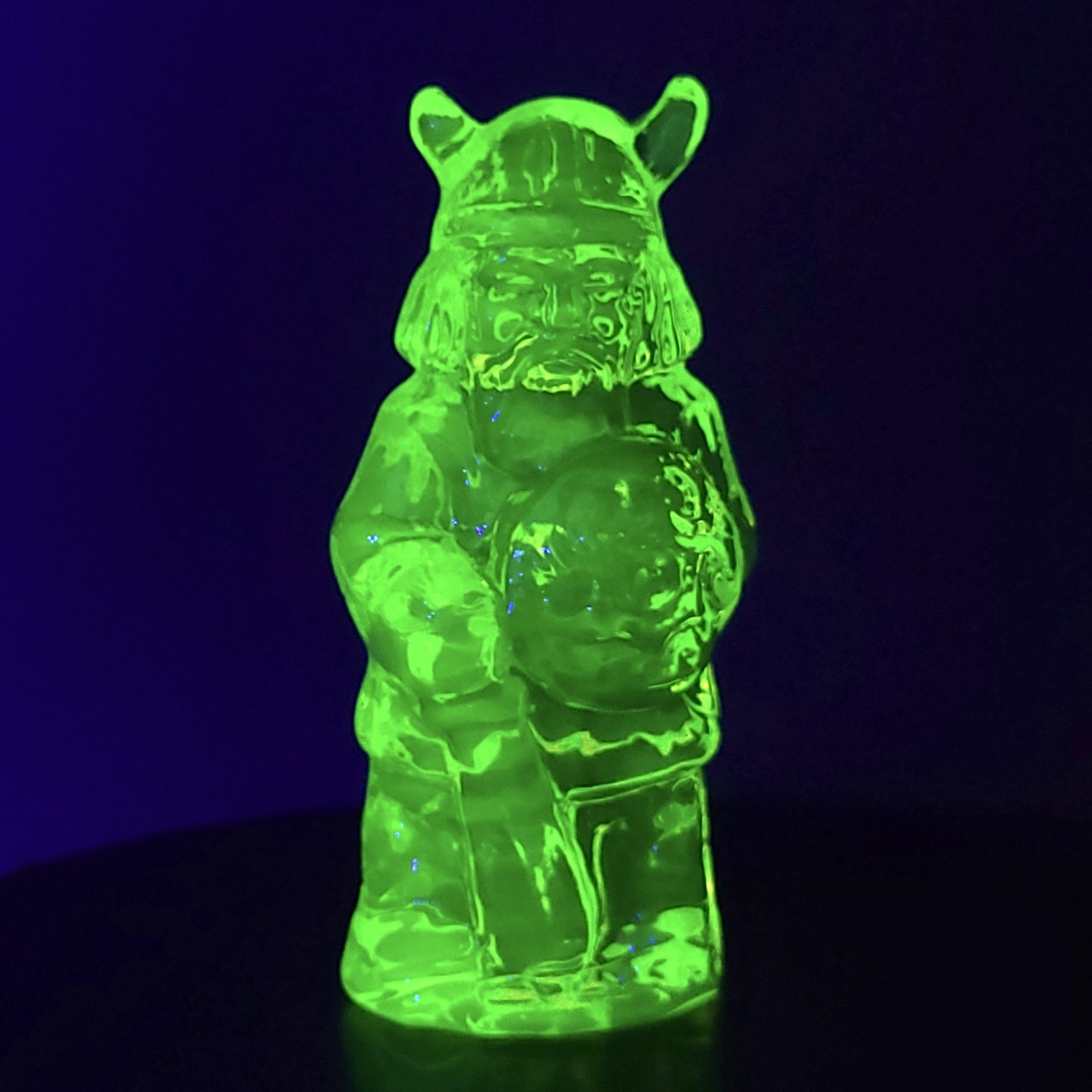 Viking Uranium Glass Collectible Vaseline Yellow Glass Figurine Art Glass