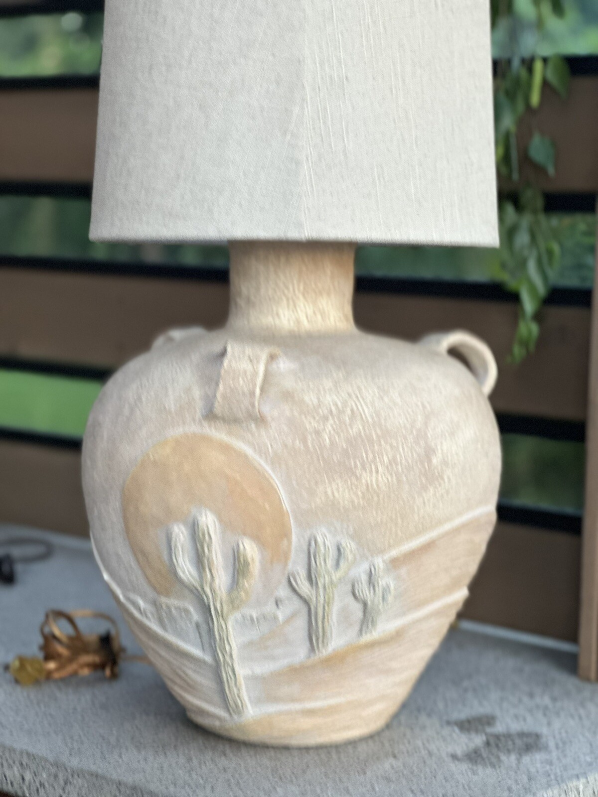 Ceramic Cactus Table Lamp VERY UNIQUE