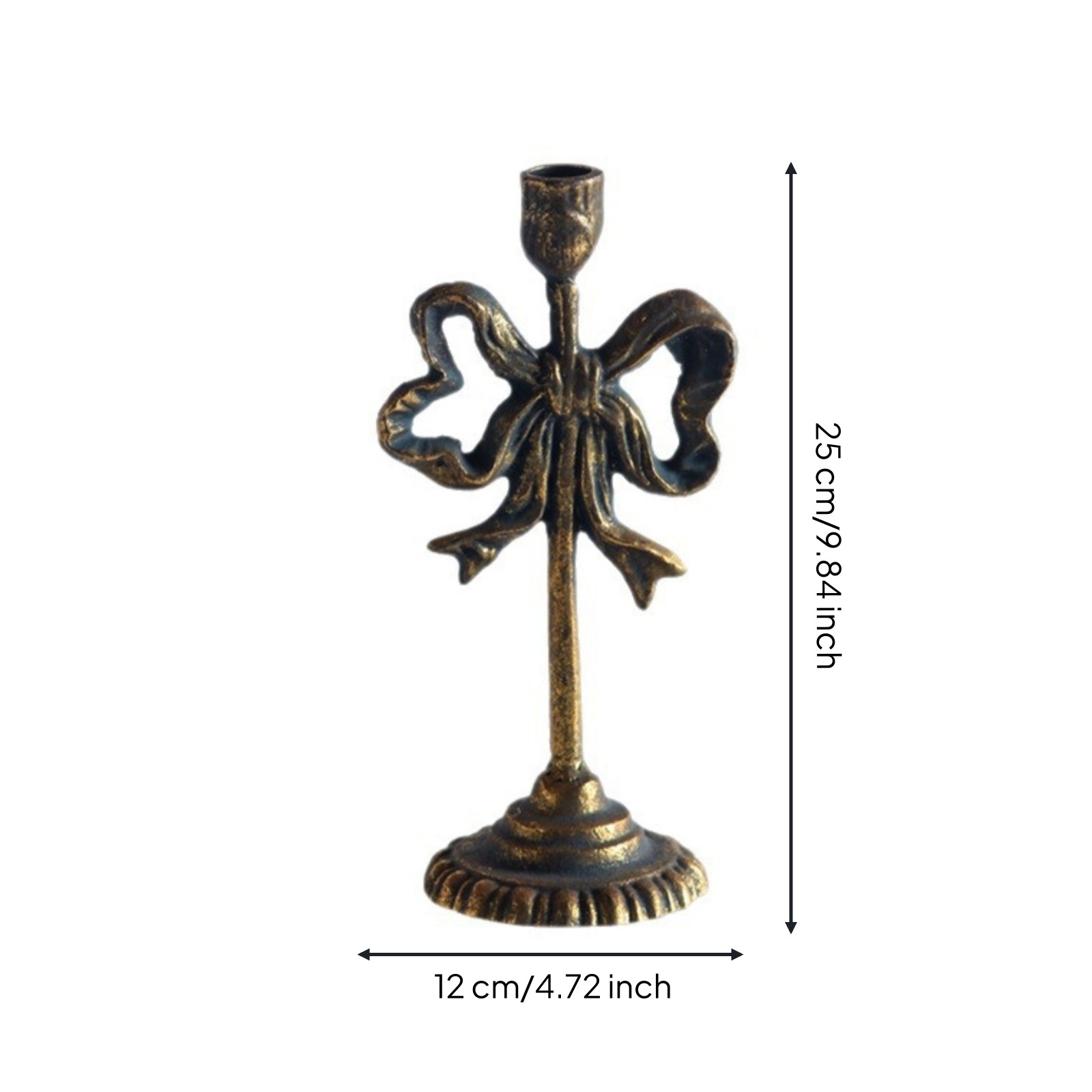 Arch-Shaped Candle Holder Fluted Base Wrought Iron Candle Holder Tall Slender