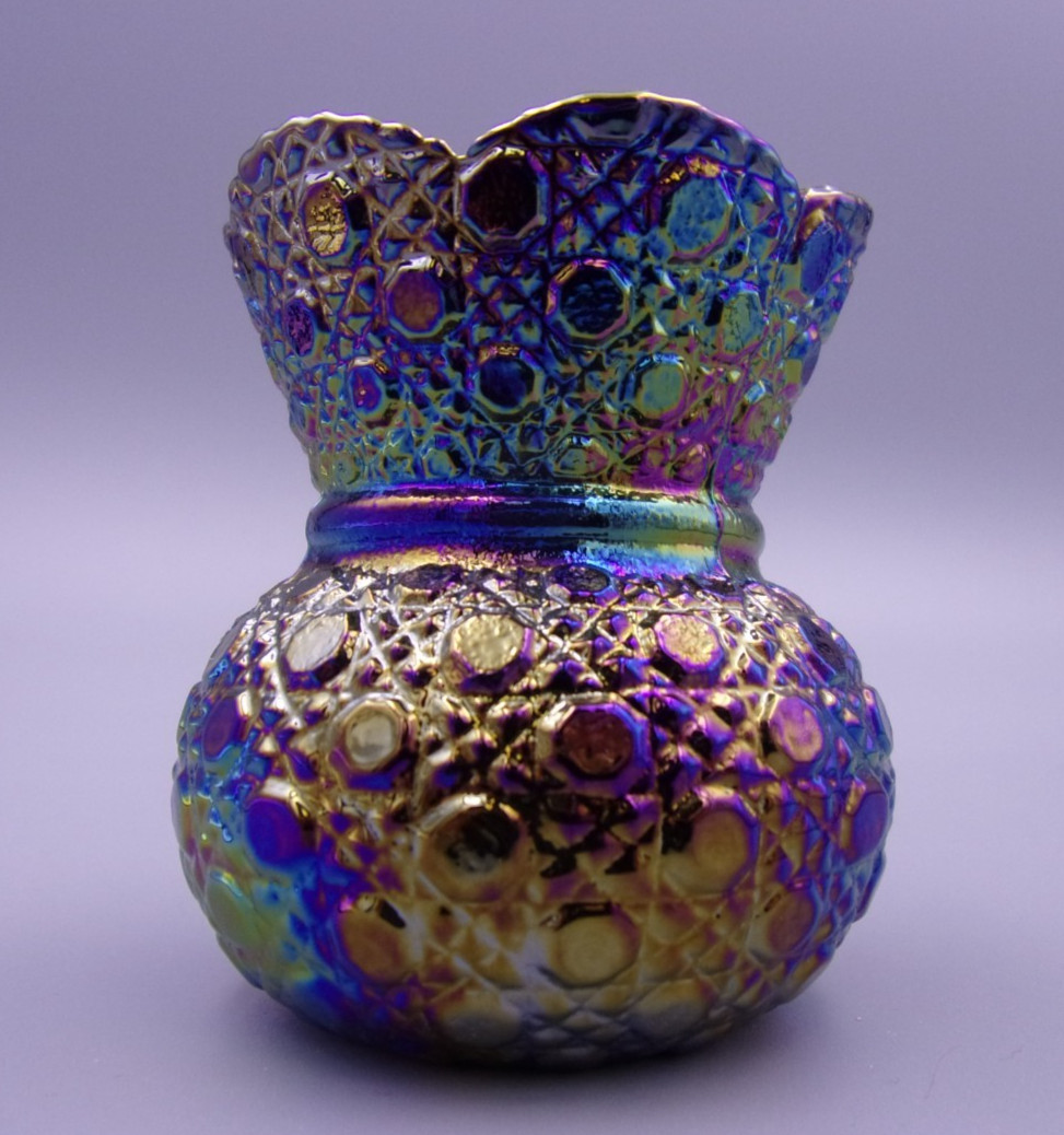 Vintage MOSSER Carnival Glass Daisy and Button Pattern Toothpick Holder